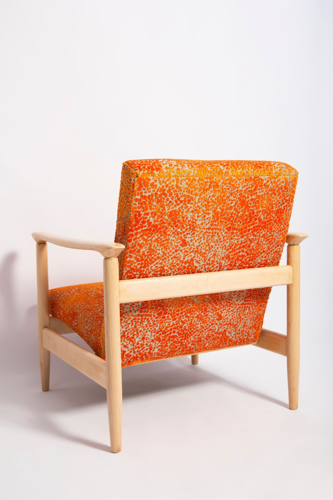 Furniture Mid 20th Century Orange Velvet Armchair, Edmund Homa, Europe, 1960s photo