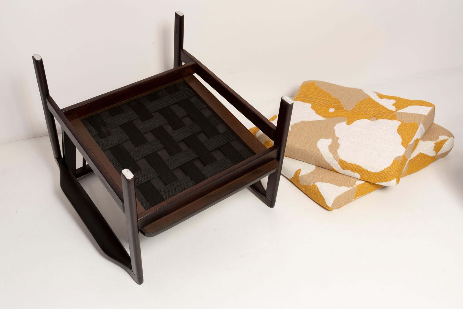 1446.0 Mid Century Yellow And White Camouflage Armchair, Zenon Baczyk, Poland, 1960s photo