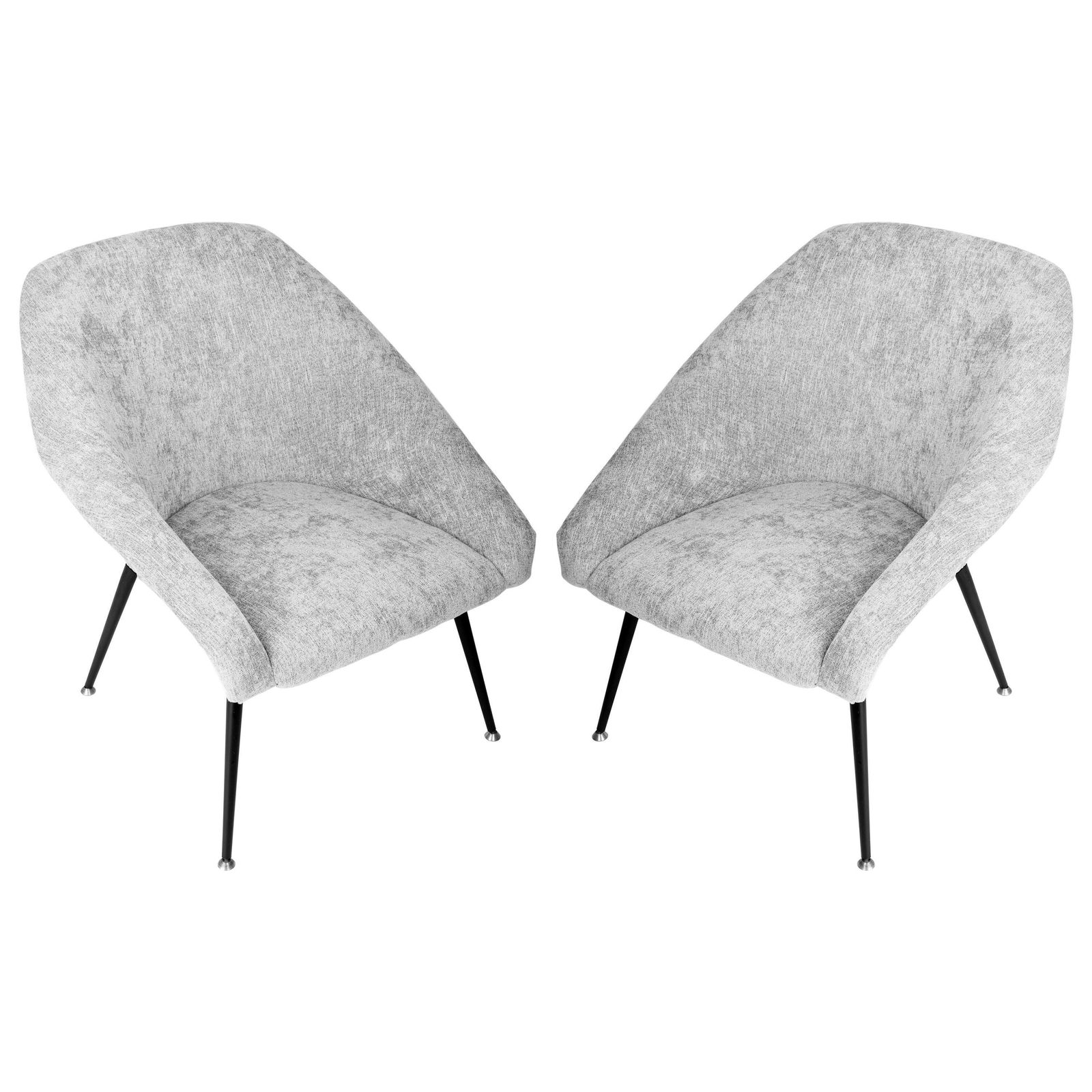 Set Of Two 20th Century Gray "Eva" Club Armchairs, 1960s