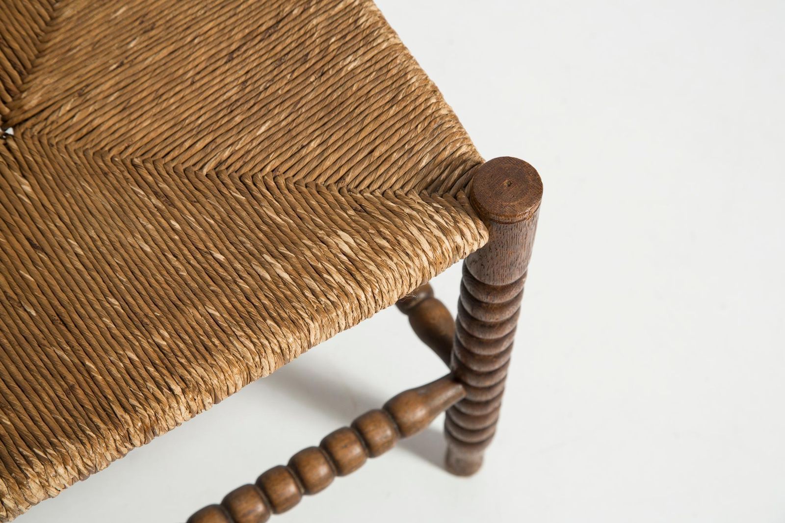510.0 Mid Century Antique Provincial Hand Crafted Bobbin Corner Chair, France, 1940s photo