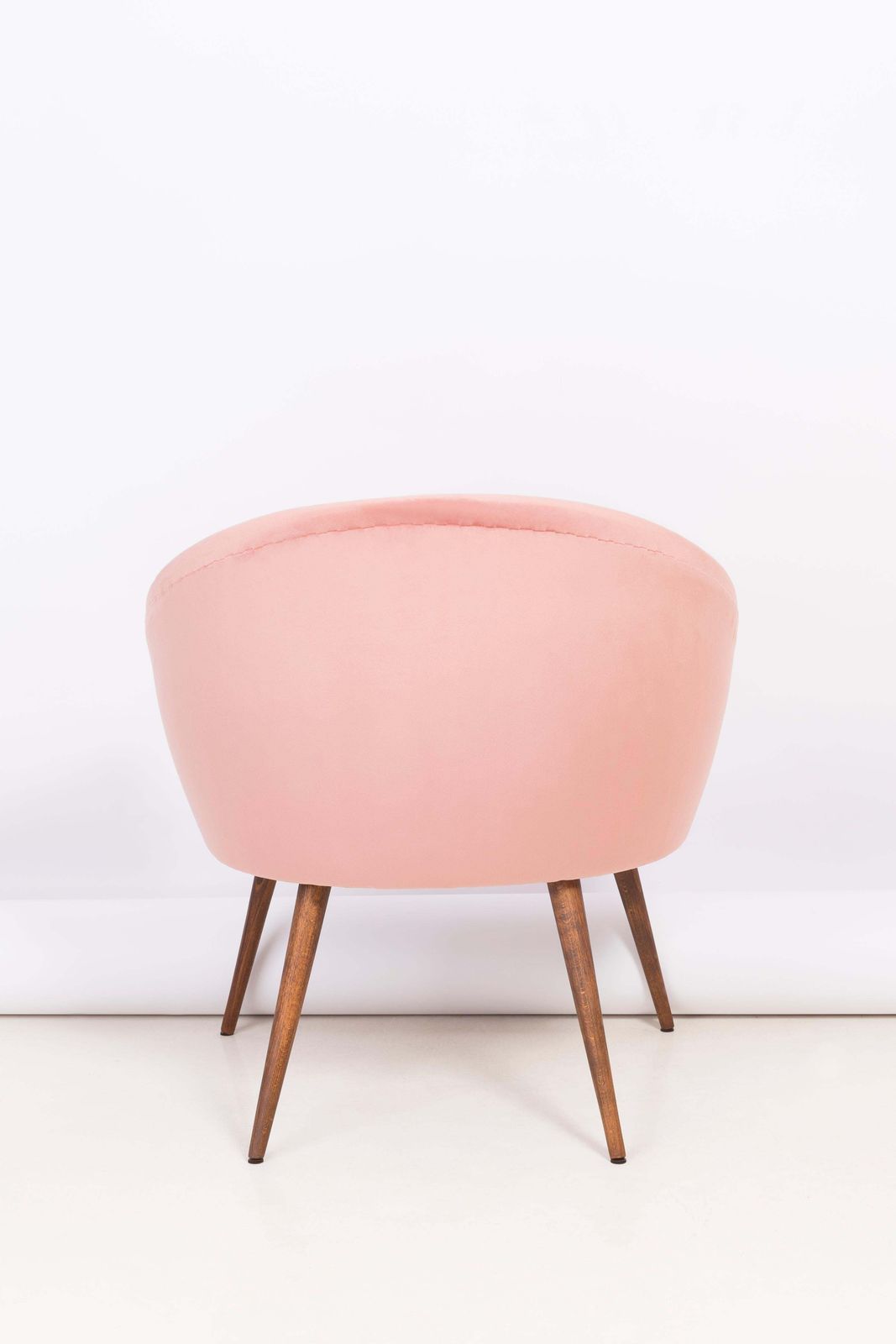 Pair Of 20th Century Pink Velvet Shell Club Armchairs, 1960s photo buy