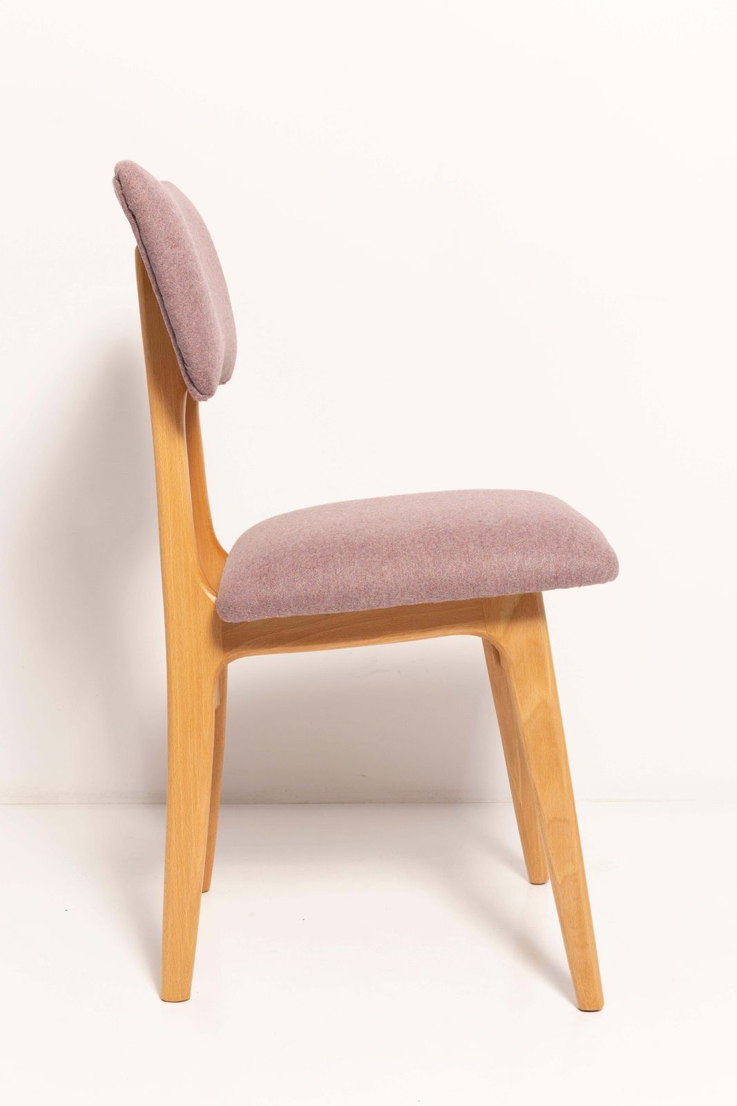 Five 20th Century Butterfly Dining Chairs, Pink Wool, Light Wood, Europe, 1960s photo 2973.0