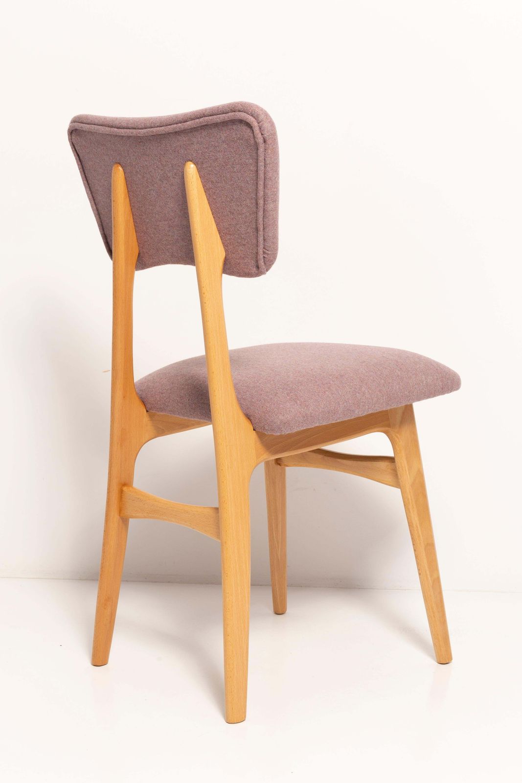 Five 20th Century Butterfly Dining Chairs, Pink Wool, Light Wood, Europe, 1960s photo buy