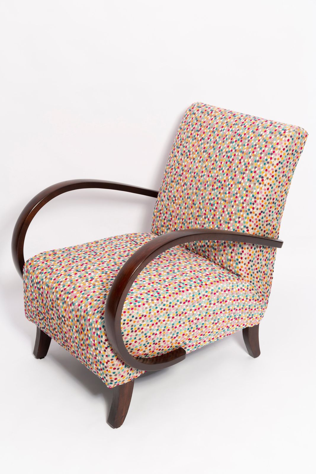 photo for sale Set Van Twee Mid Century Dots Velvet Fauteuils Van J. Halabala, Tsjechië, Ca. Jaren 1950