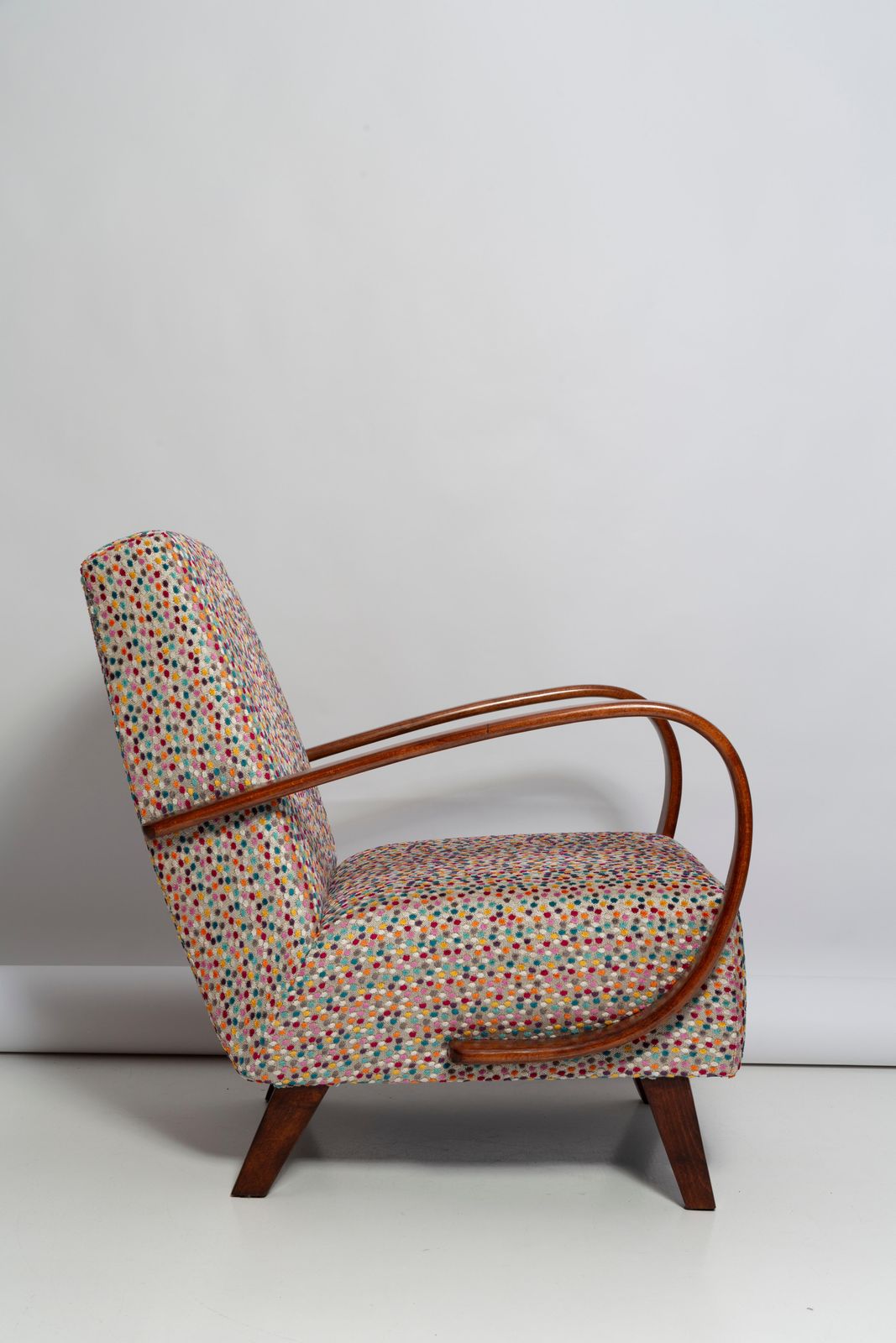 Set Of Two Mid Century Dots Velvet Armchairs By J.Halabala Czech Republic, 1950s photo Furniture