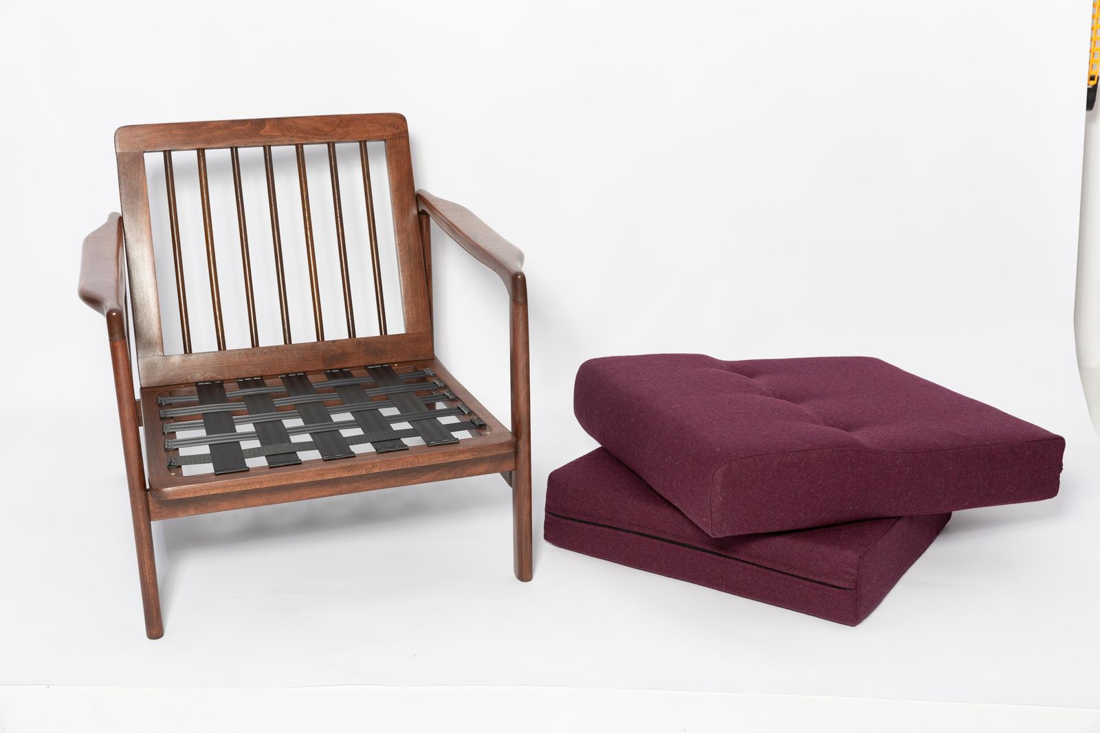 Paar Mid Century Fauteuils In Paars En Blauw Wol, Zenon Baczyk, Polen, Jaren 1960 photo buy