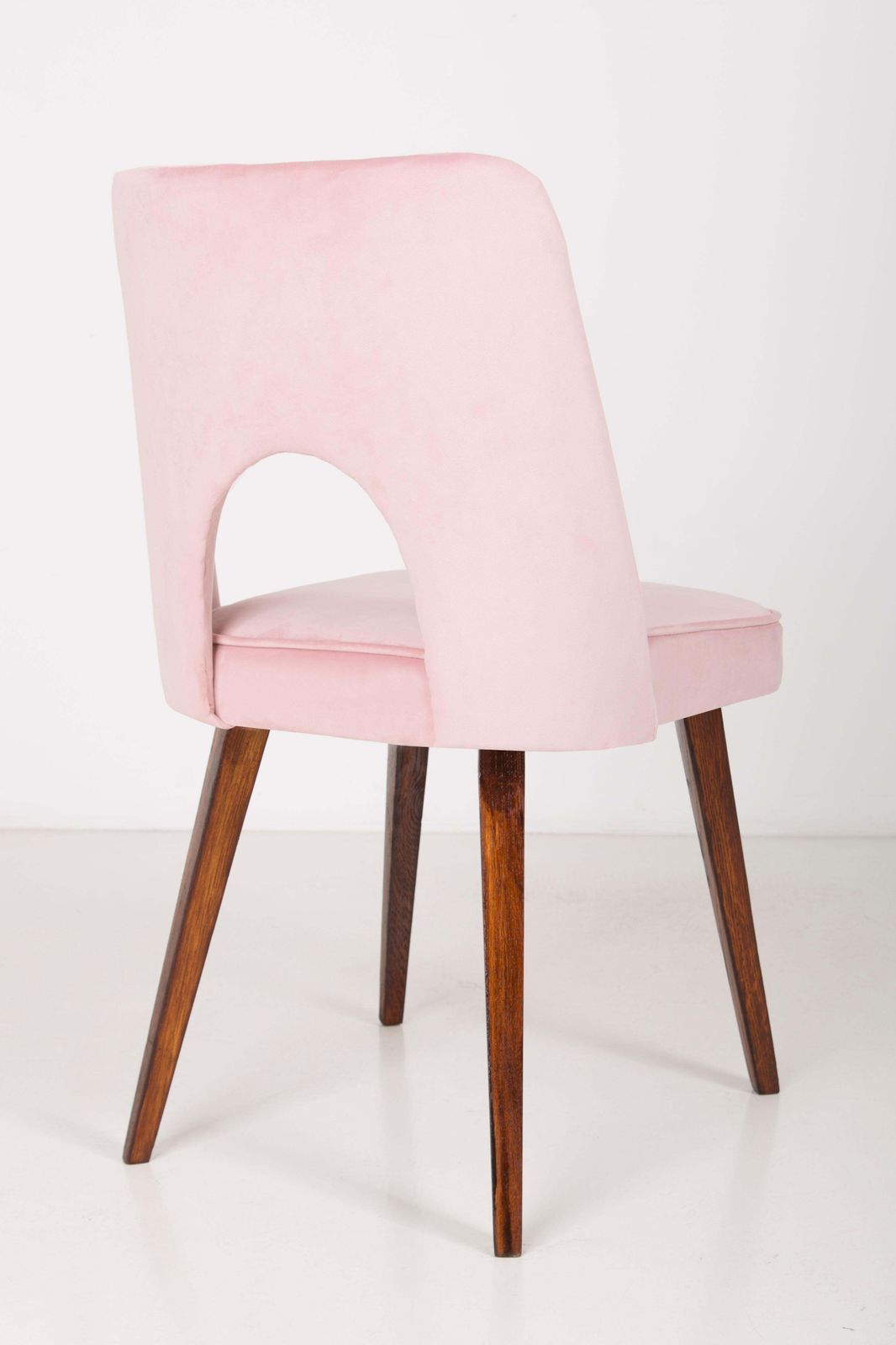 Furniture Set Of Six Baby Pink Velvet 'Shell' Chairs, 1960s photo