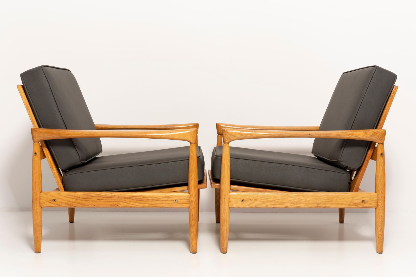 Set Of 2 Scandinavian Armchairs Oak Lounge Chairs "Kolding" By Erik Worts, 1960s photo Furniture