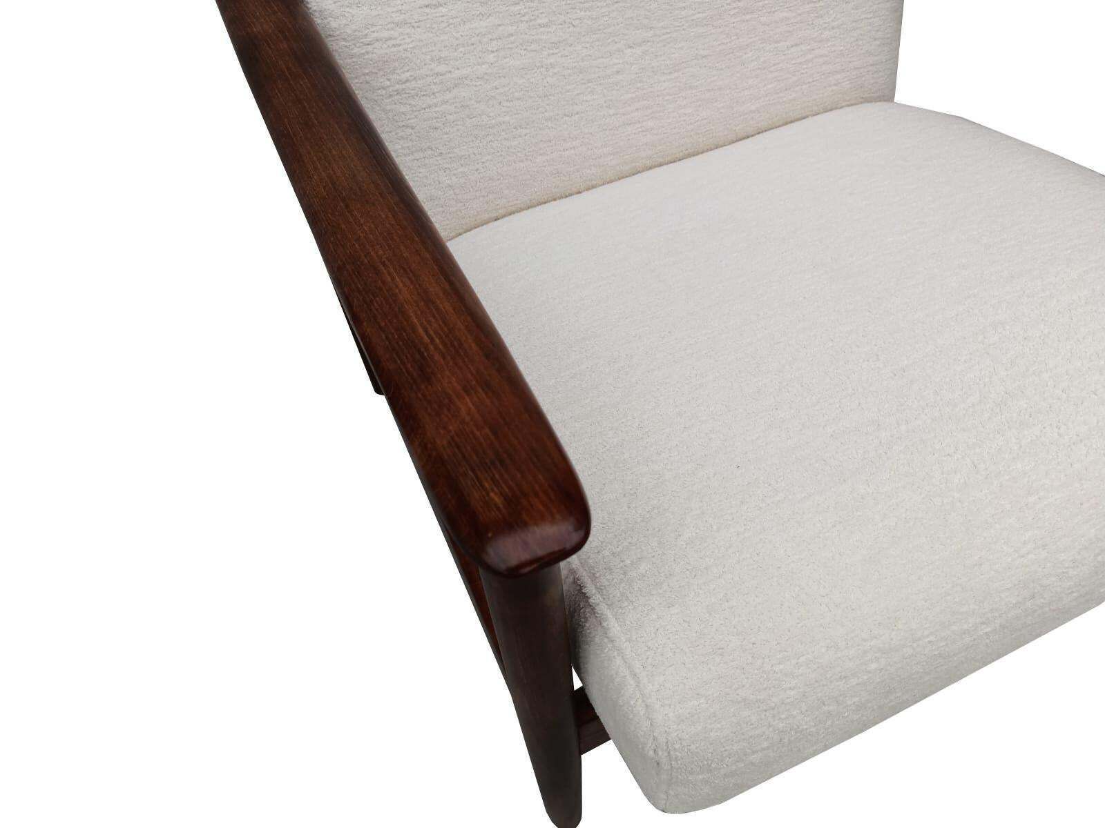 Pair Of Mid Century White Chenille Armchairs, Gfm 142 Edmund Homa, Europe, 1960s photo buy