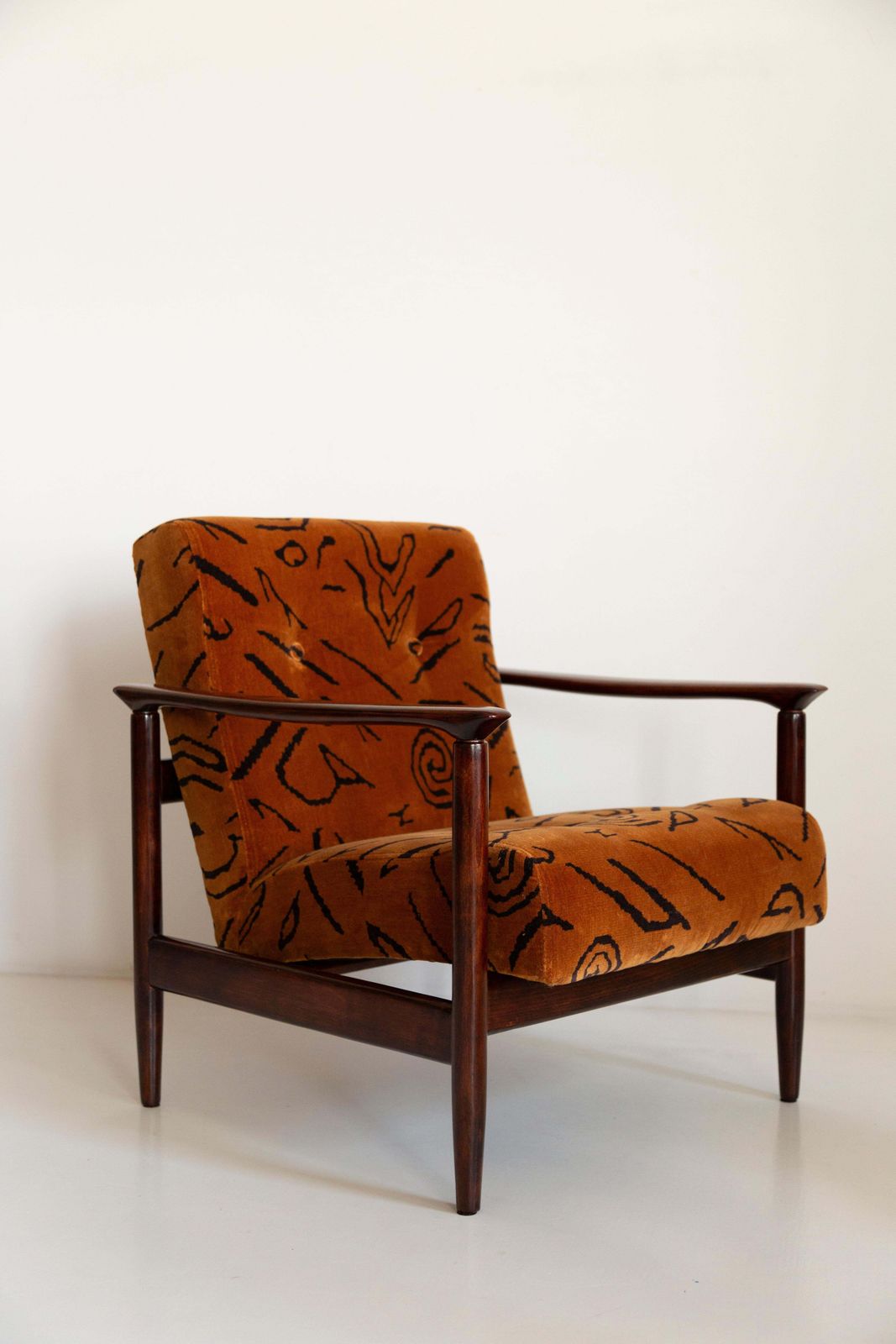 Pair Of Mid Century Leontigre Jacquard Armchairs, Gfm 142, E Homa, Europe, 1960s photo for sale