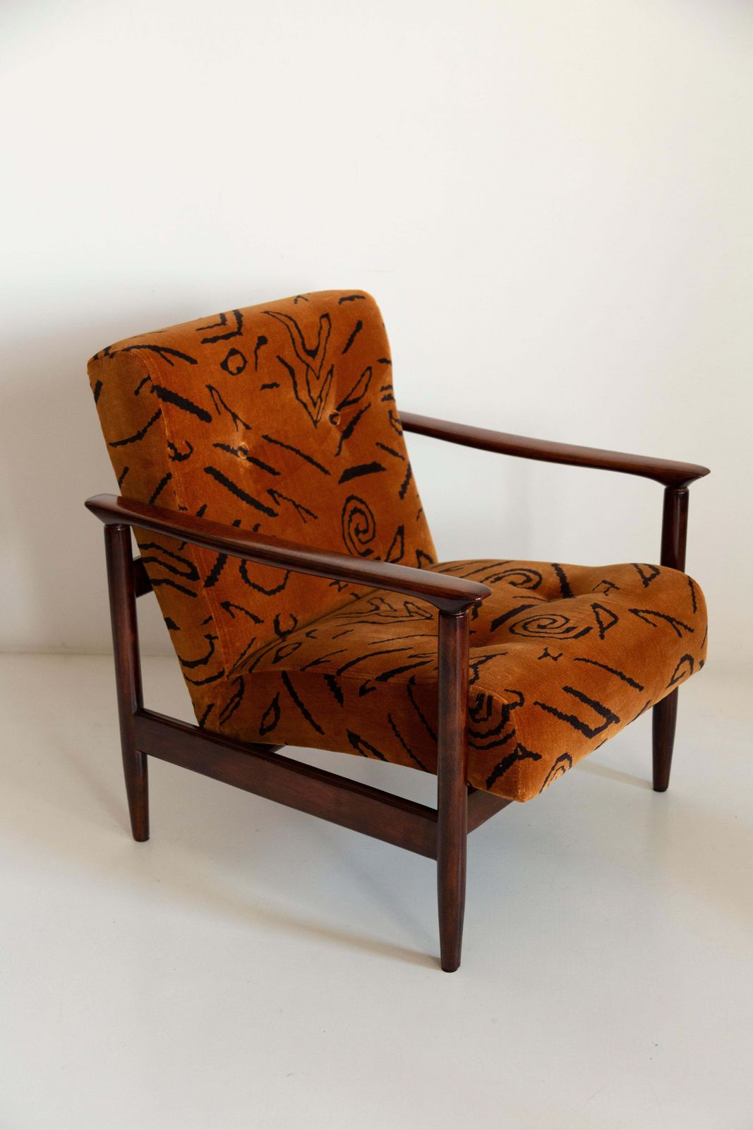 Pair Of Mid Century Leontigre Jacquard Armchairs, Gfm 142, E Homa, Europe, 1960s photo 5102.0