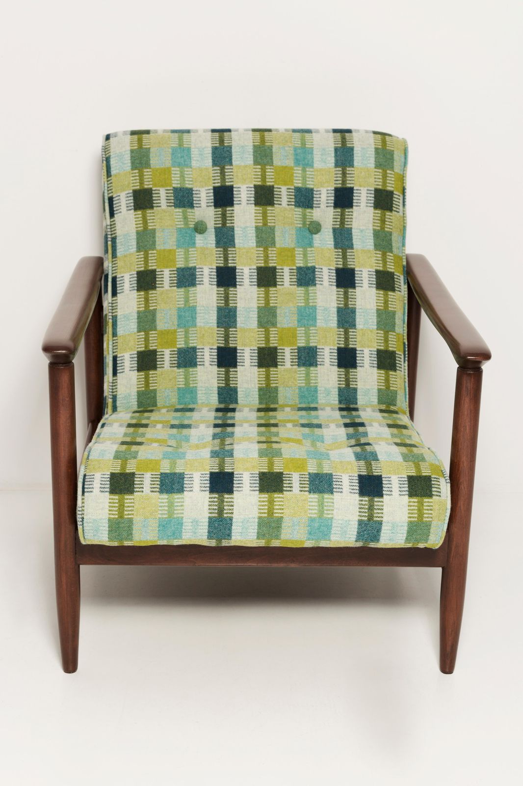 photo for sale Paar Mid Century Groene Wollen Fauteuils, Gfm 142, Edmund Homa, Europa, Jaren 1960