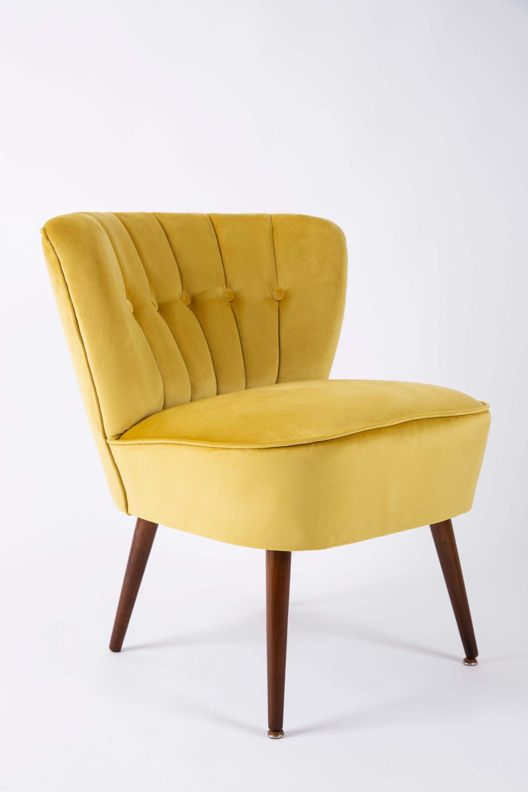 Pair Of Midcentury Yellow Velvet Club Armchairs, Germany, 1960s photo Furniture