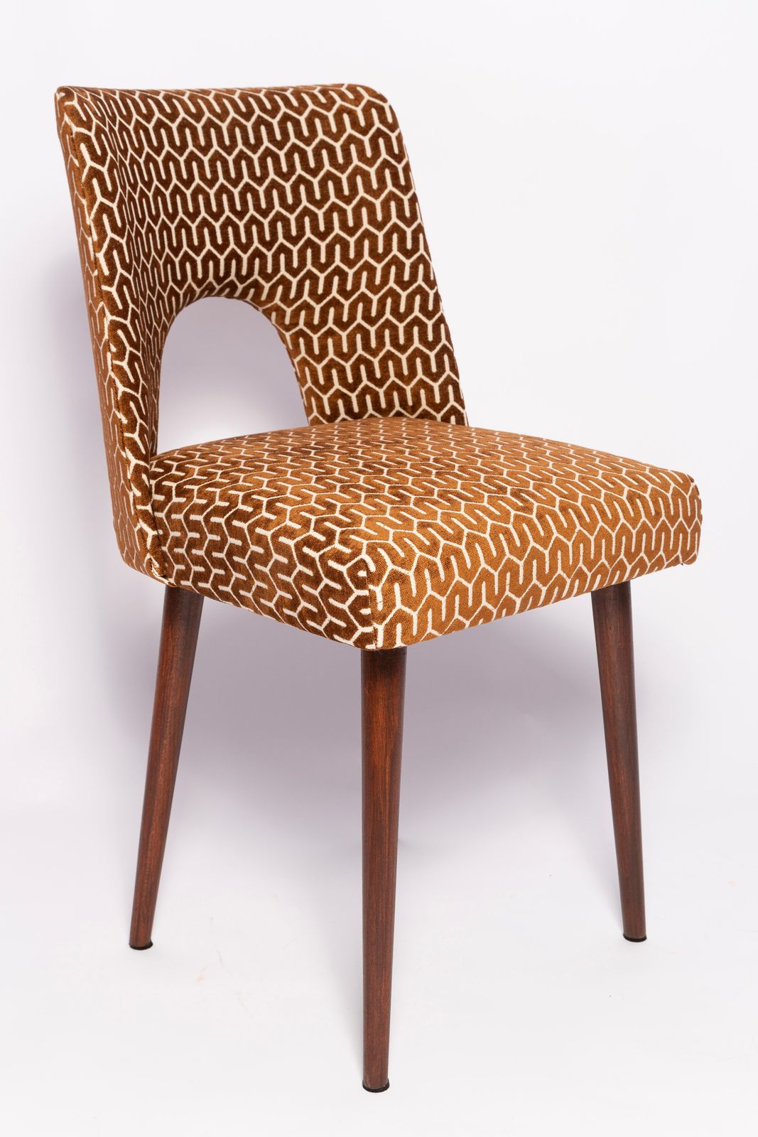 Set Of Six Mid Century Chocolate Brown 'Shell' Chairs, Europe, 1960s photo furniture