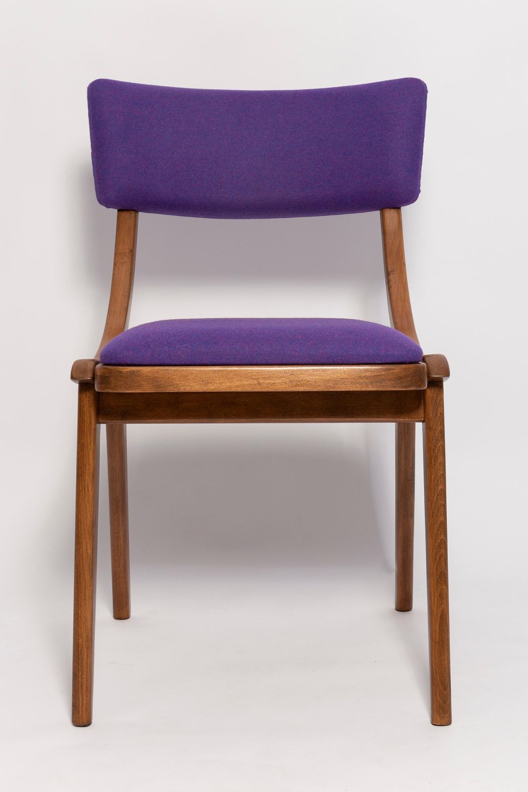 Furniture Six Mid Century Modern Bumerang Chairs, Purple Violet Wool, Poland, 1960s photo