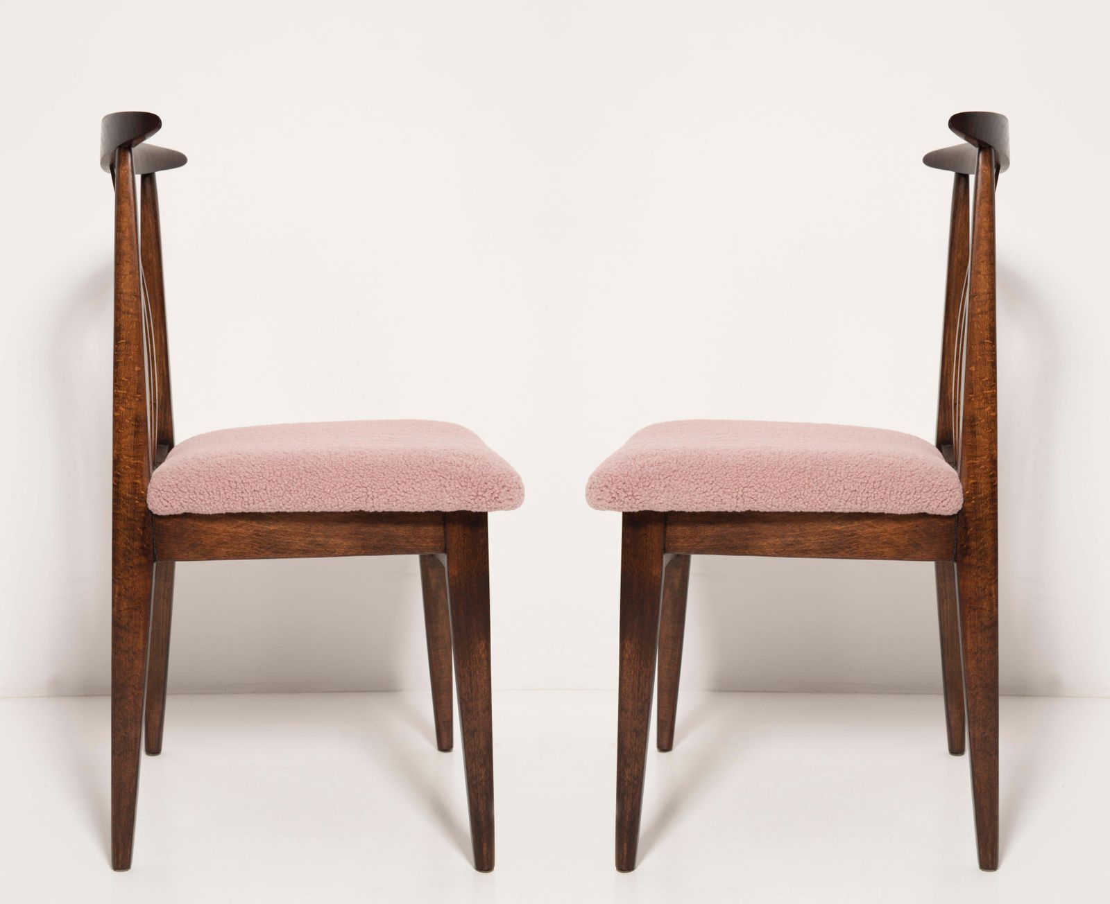 Set Of Six Pink Boucle Chairs, By Zielinski, Poland, 1960s photo Furniture
