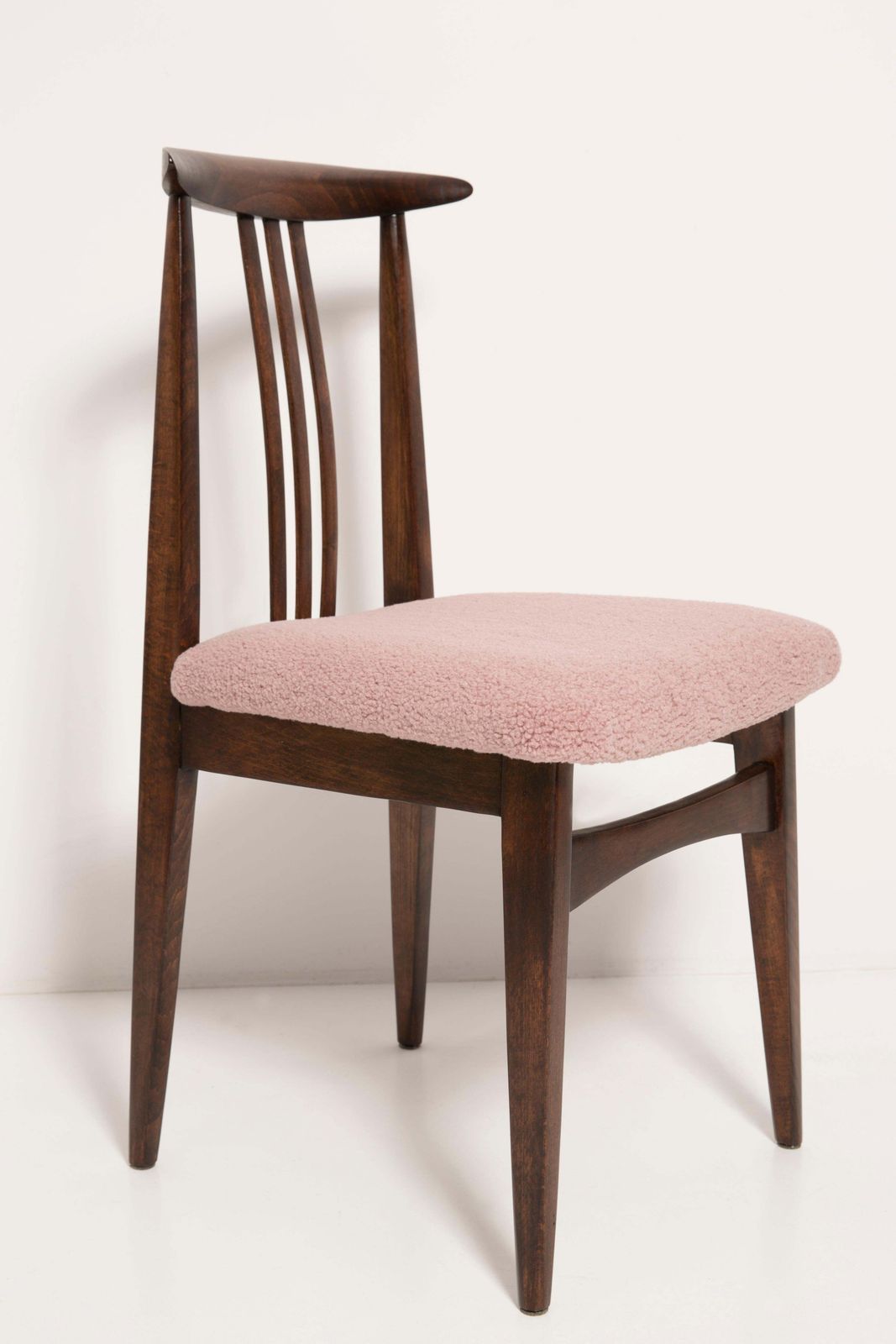 Set Of Six Pink Boucle Chairs, By Zielinski, Poland, 1960s photo vintage