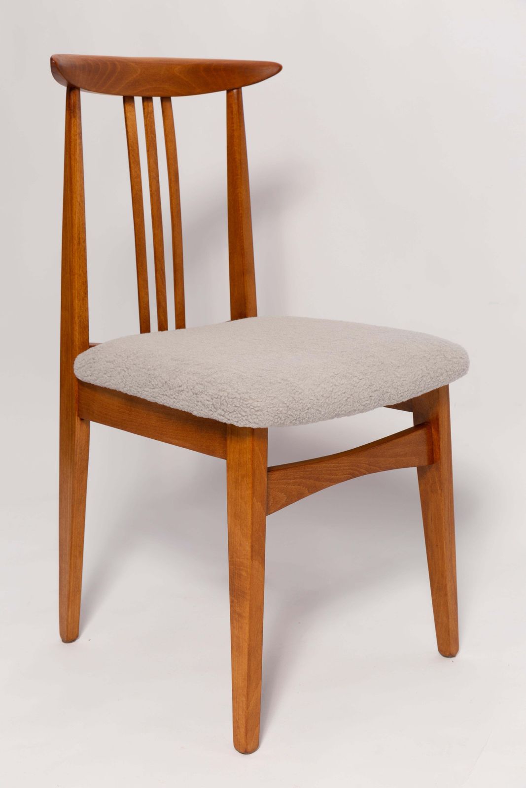 Set Of Six Mid Century Linen Boucle Chairs, By M. Zielinski, Europe, 1960s photo furniture