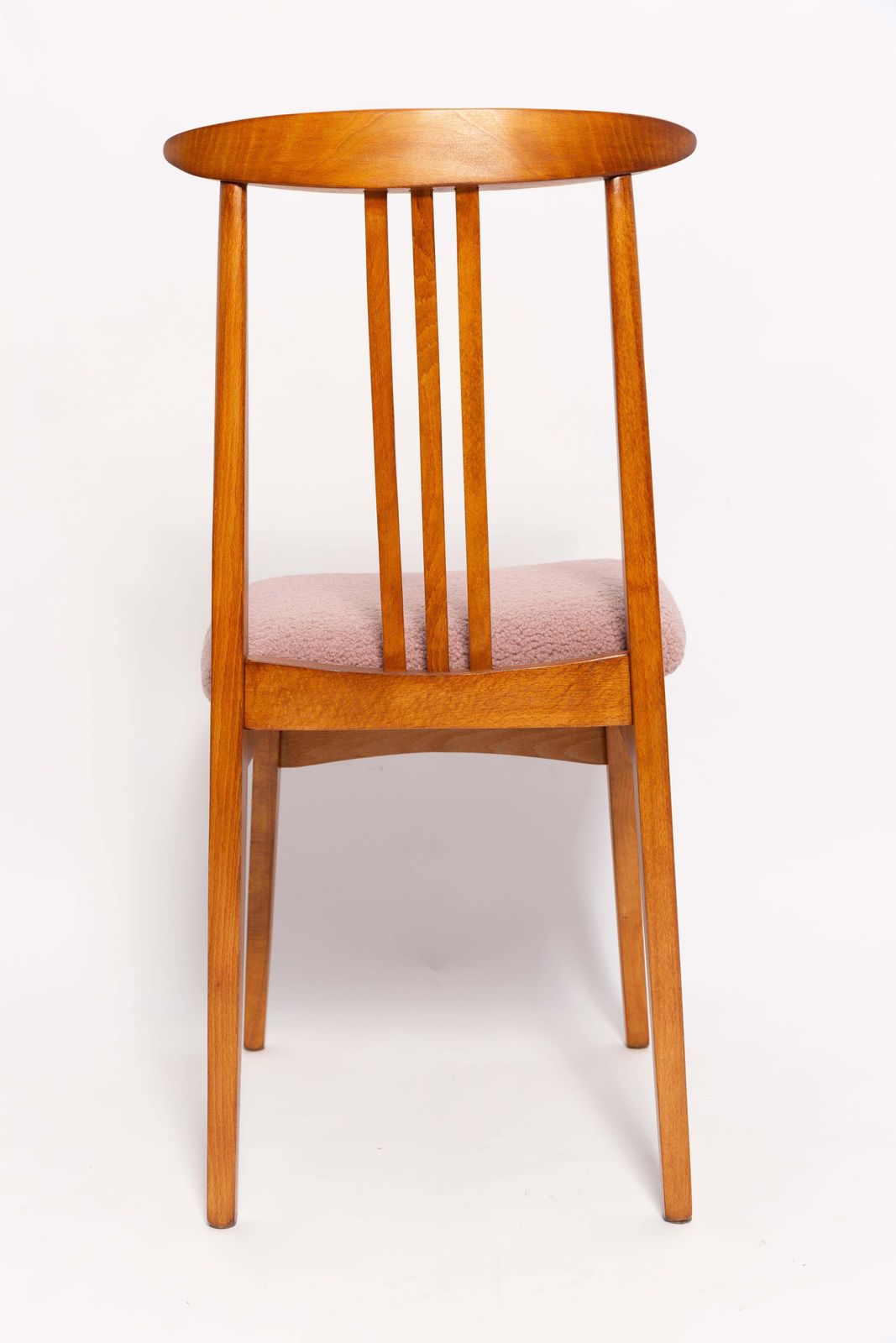 Set Of Six Mid Century Pink Blush Boucle Chairs, By M. Zielinski, Europe, 1960s photo vinterior