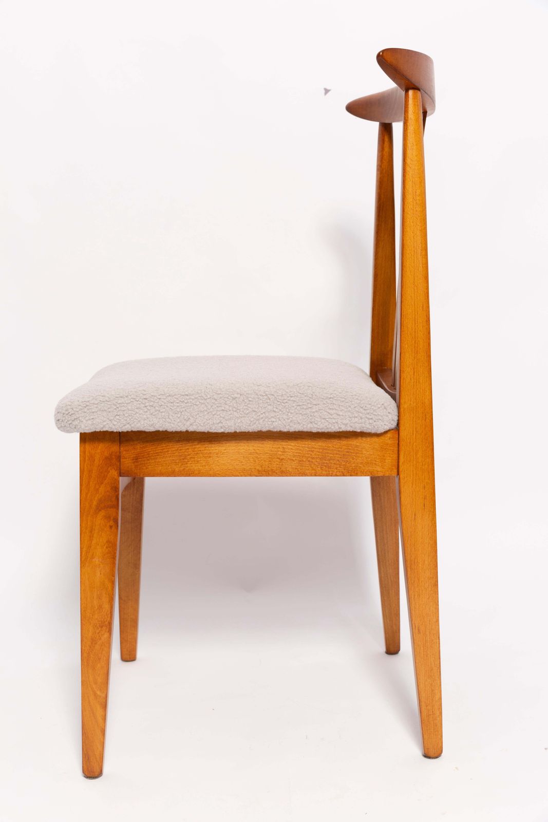 Set Of Six Mid Century Linen Boucle Chairs, By M. Zielinski, Europe, 1960s photo vintage