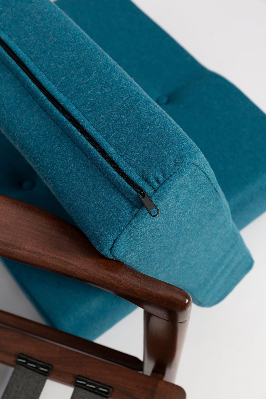 photo buy Pair Of Mid Century Acqua Blue Wool Armchairs, Zenon Baczyk, Poland, 1960s