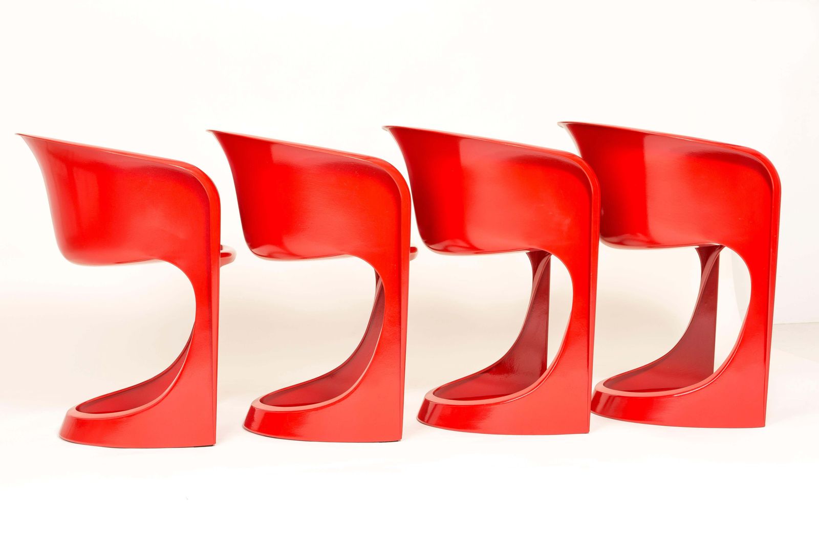 photo furniture Set Of Four Red Cado Chairs, Steen østergaard, 1974