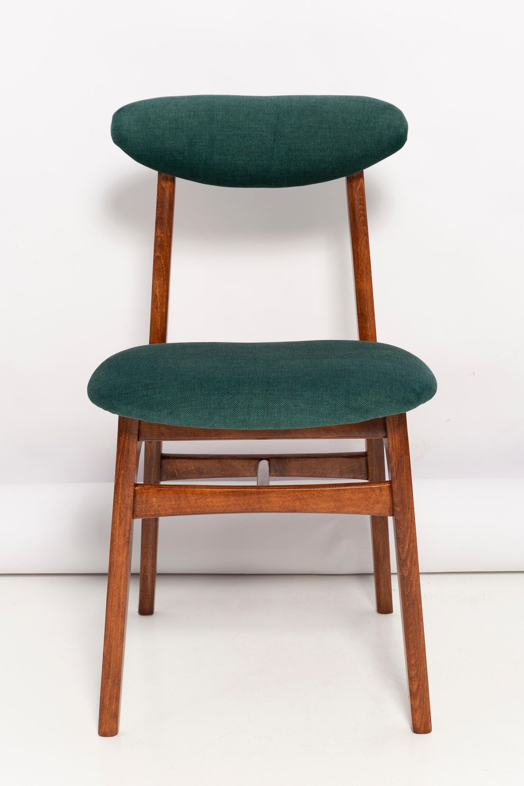 Set Of Eight 20th Century Dark Green Rajmund Halas Chairs, Poland, 1960s photo furniture