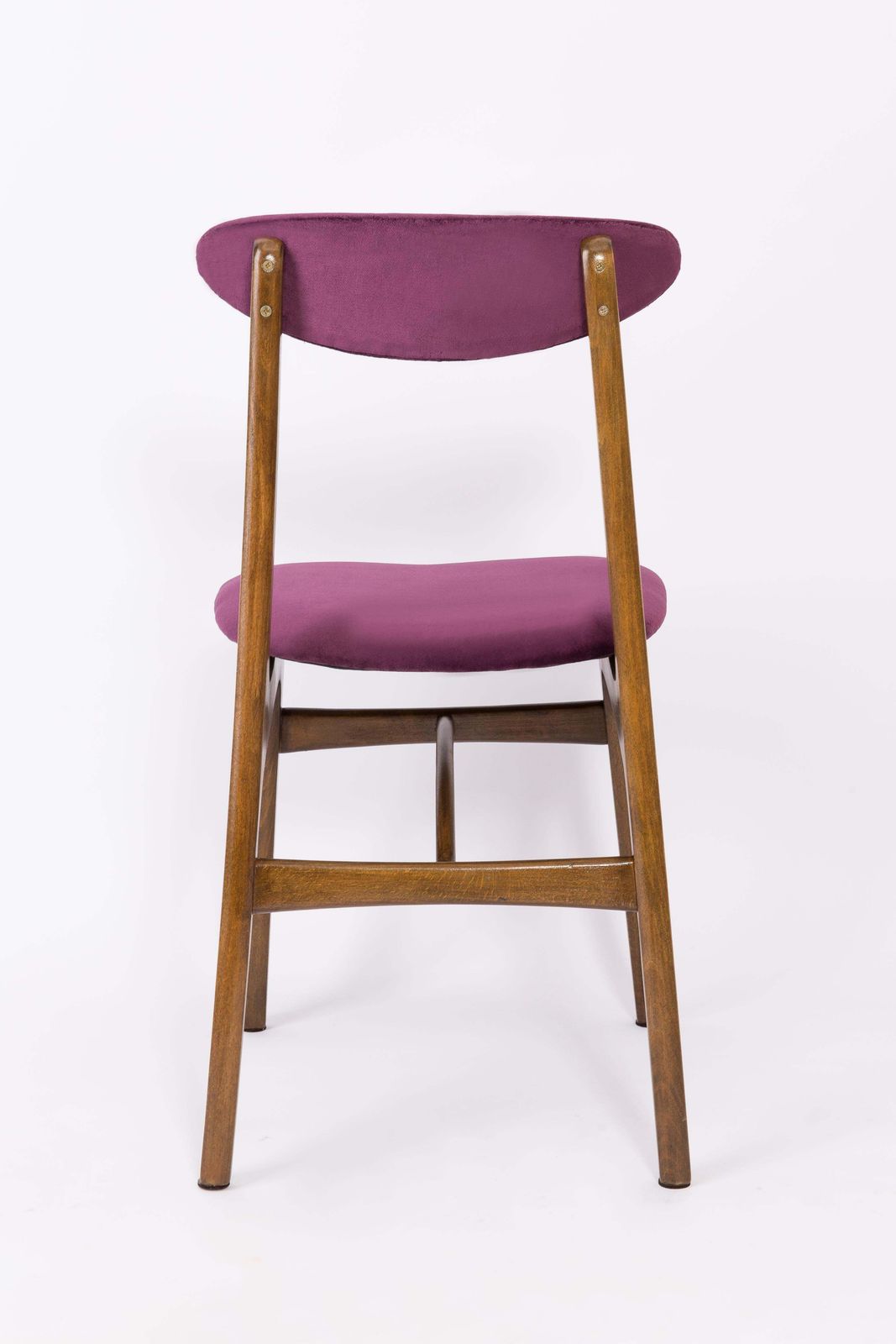 Set Van Acht 20e Eeuwse Stoelen Met Pruimenkleurig Fluweel, Rajmund Halas, Ca. Jaren 1960 photo vinterior