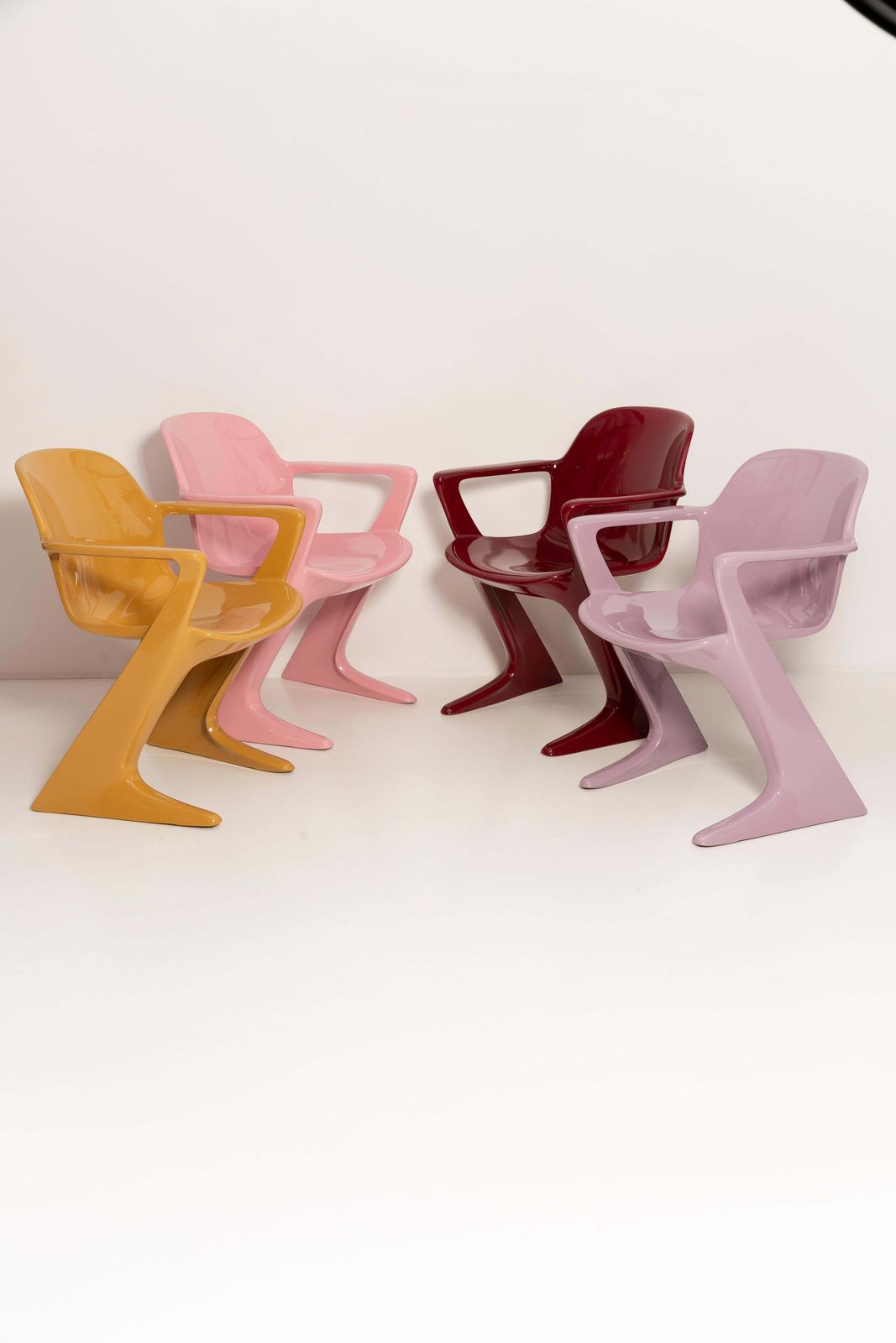 Set Of Three Mid Century Kangaroo Chairs, Ernst Moeckl, Germany, 1968 photo vinterior