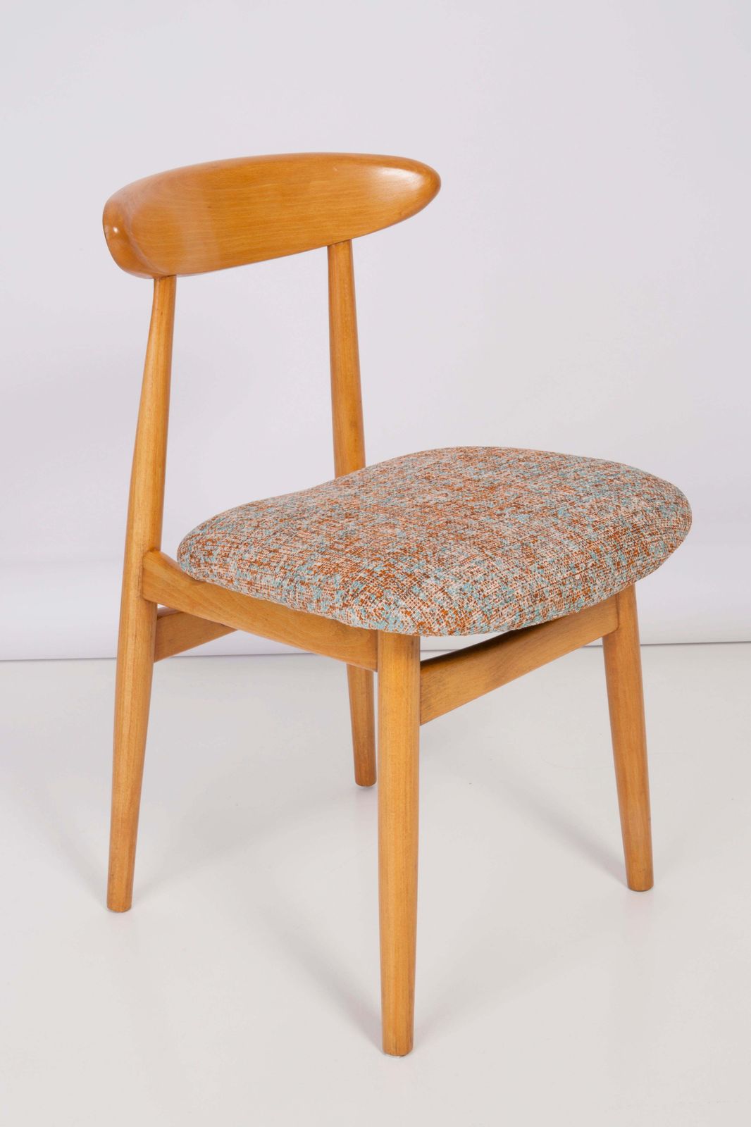 Set Of Eight Midcentury Blue And Orange Pixel Dining Chairs, 1960s photo 3822.0