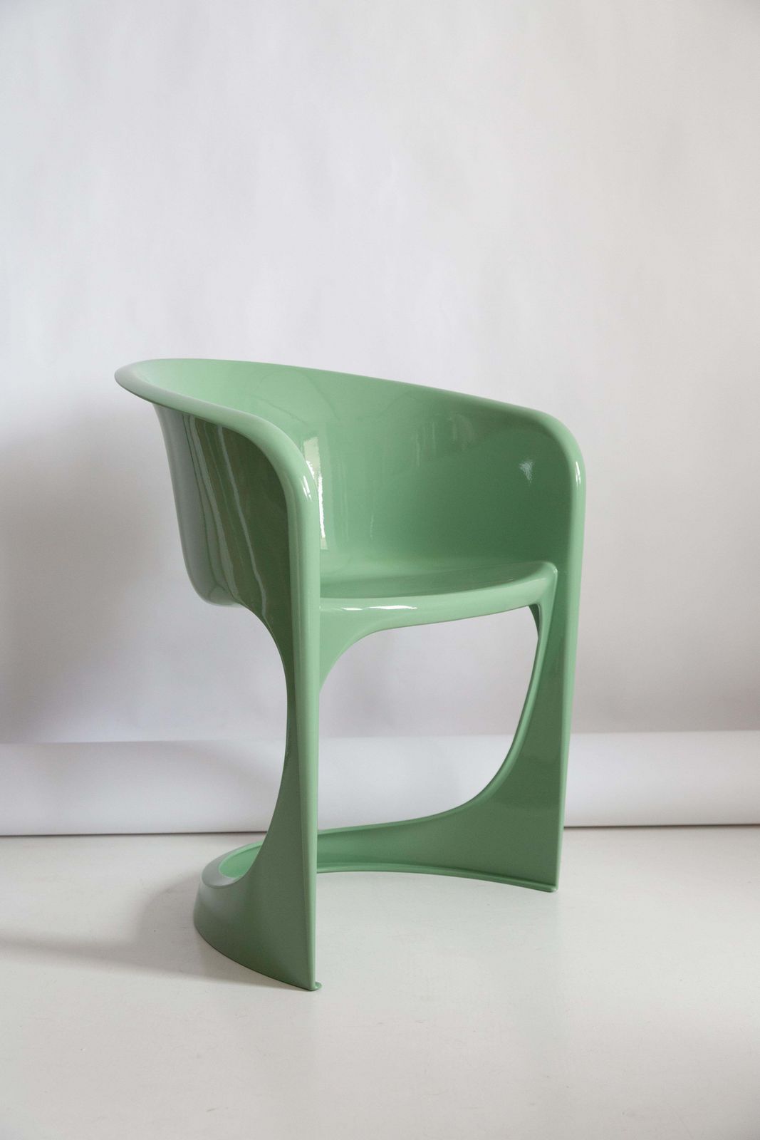 Set Of Four Mid Century Glossy Mint Green Cado Chairs, Steen østergaard, 1974 photo furniture