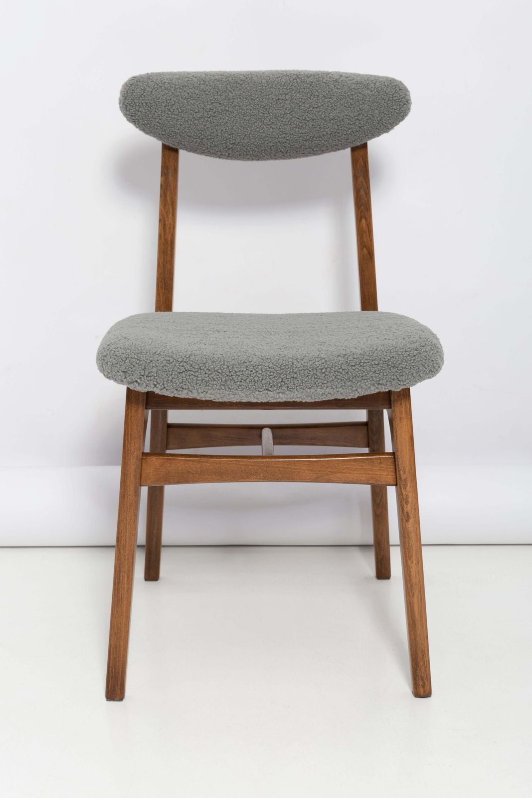 4082.0 Set Of Eight Mid Century Gray Boucle Chairs By Rajmund Halas, Poland, 1960s photo
