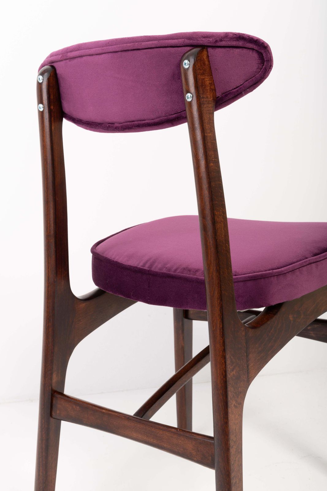 Furniture Eight 20th Century Plum Velvet Chairs Designed By Rajmund Halas, Europe, 1960s photo