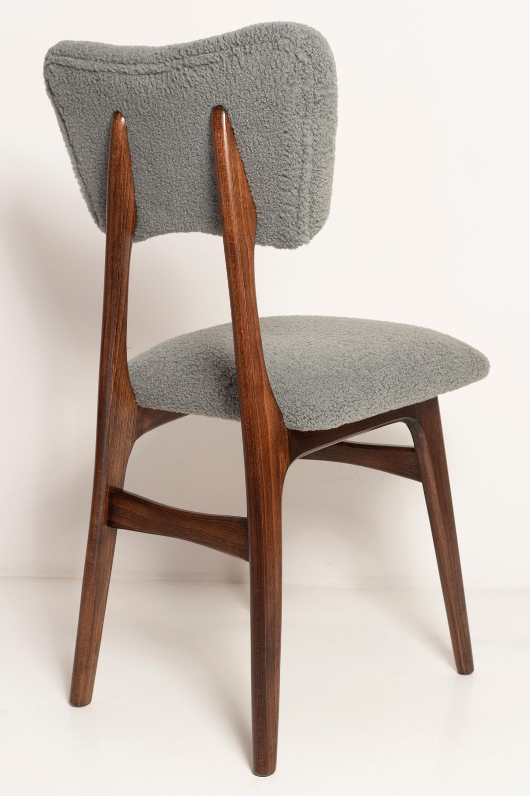 Set Of Eight Mid Century Butterfly Dining Chairs, Gray Boucle, Europe, 1960s photo Furniture