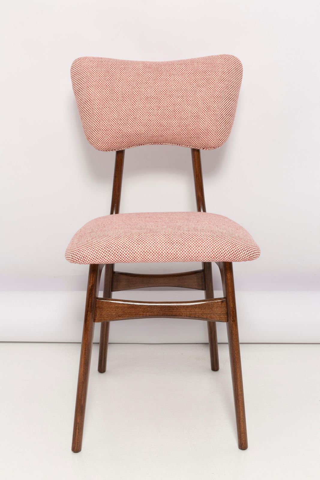 Set Of Eight Mid Century Butterfly Dining Chairs, Peony Cotton, Poland, 1960s photo Furniture