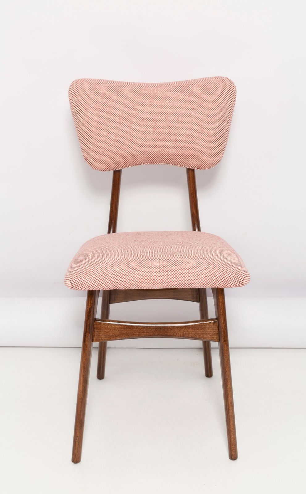 Set Van Acht Mid Century Butterfly Eetkamerstoelen, Peony Katoen, Polen, Jaren 1960 photo 4762.0