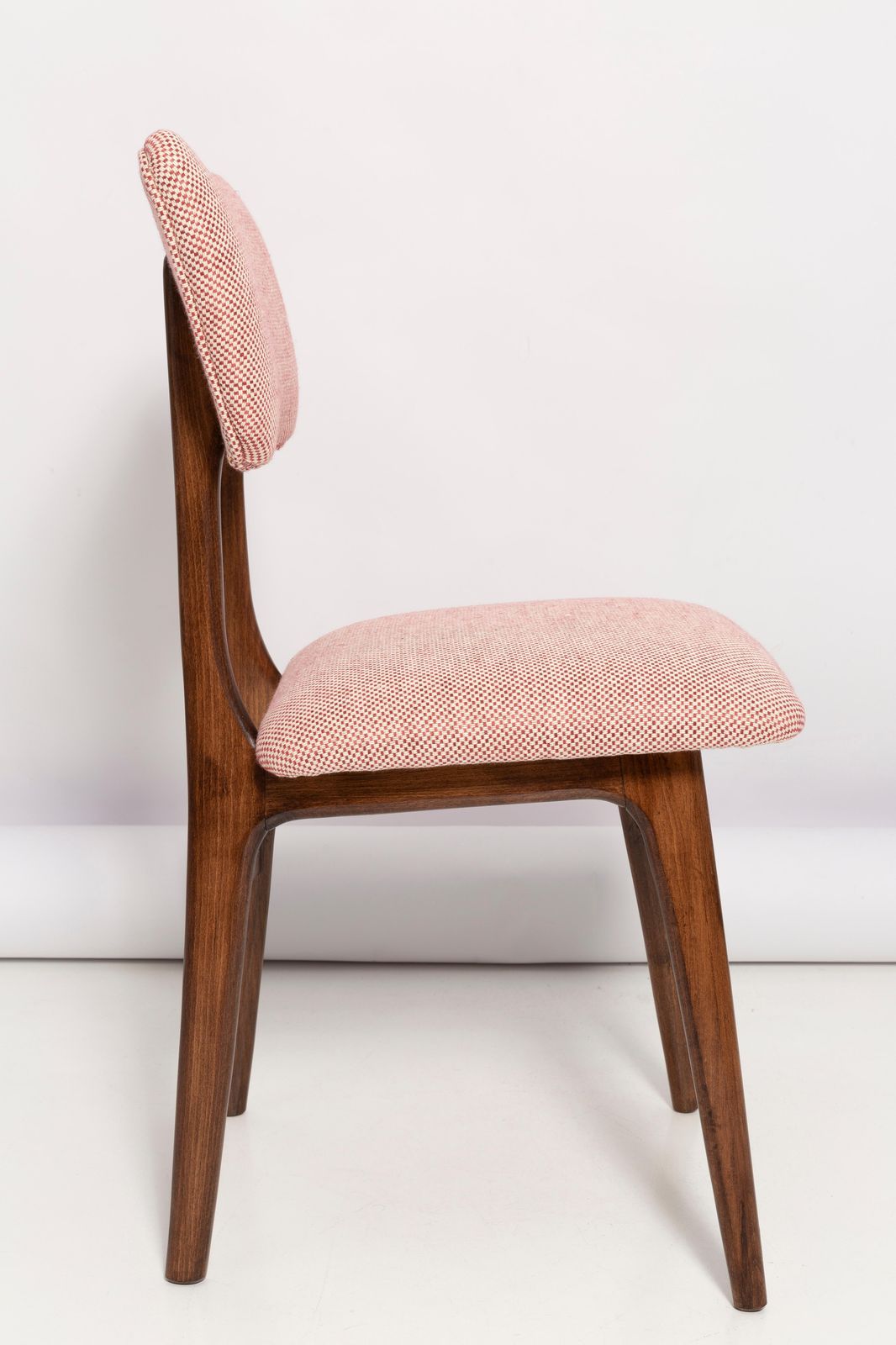 Set Of Eight Mid Century Butterfly Dining Chairs, Peony Cotton, Poland, 1960s photo vinterior