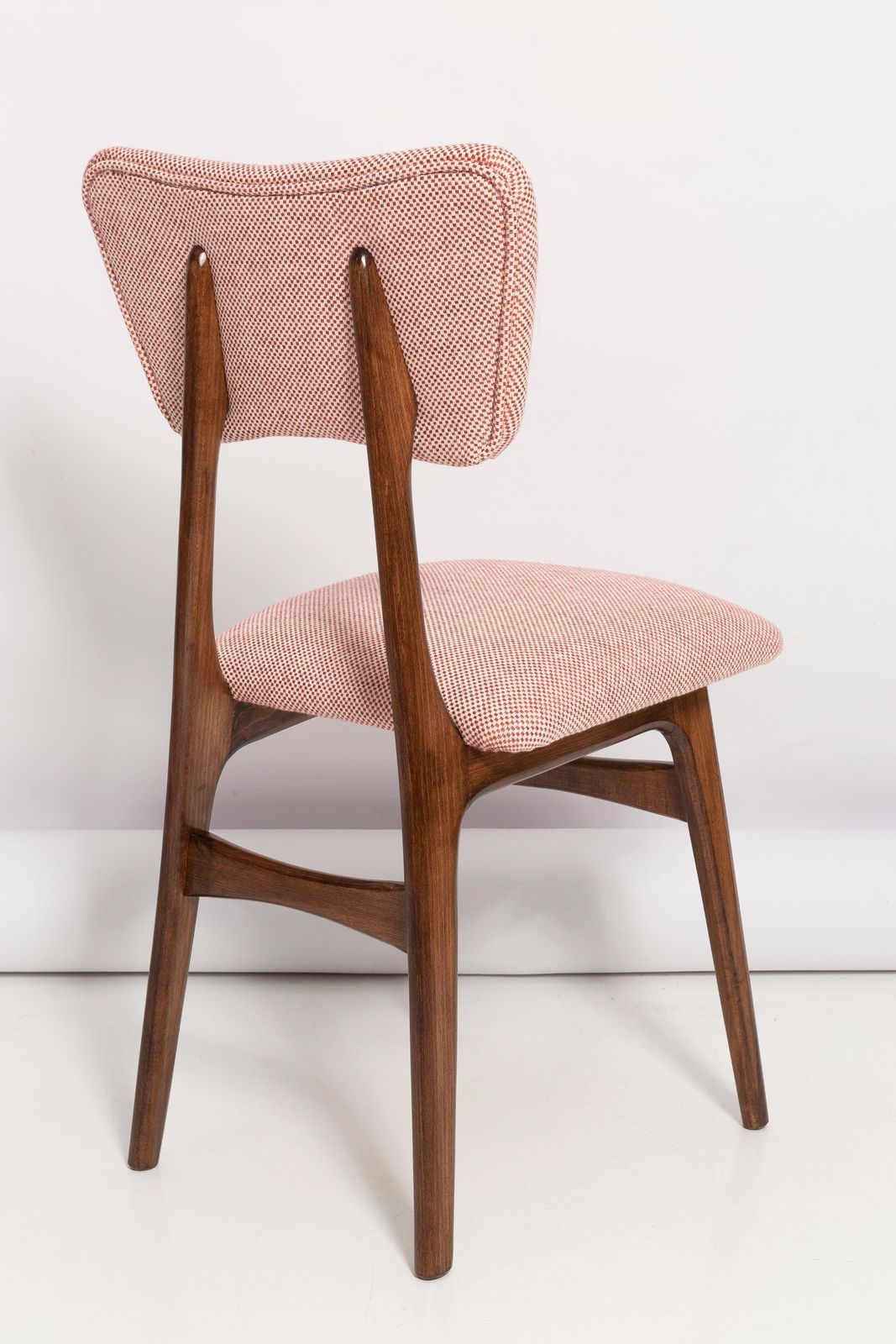photo for sale Set Of Eight Mid Century Butterfly Dining Chairs, Peony Cotton, Poland, 1960s