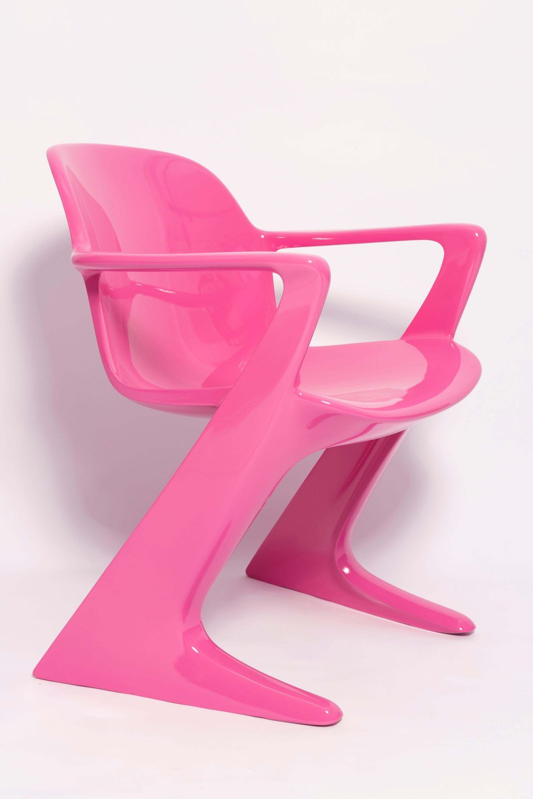 Set Of Four Mid Century Pink Kangaroo Chairs, Ernst Moeckl, Germany, 1960s photo for sale