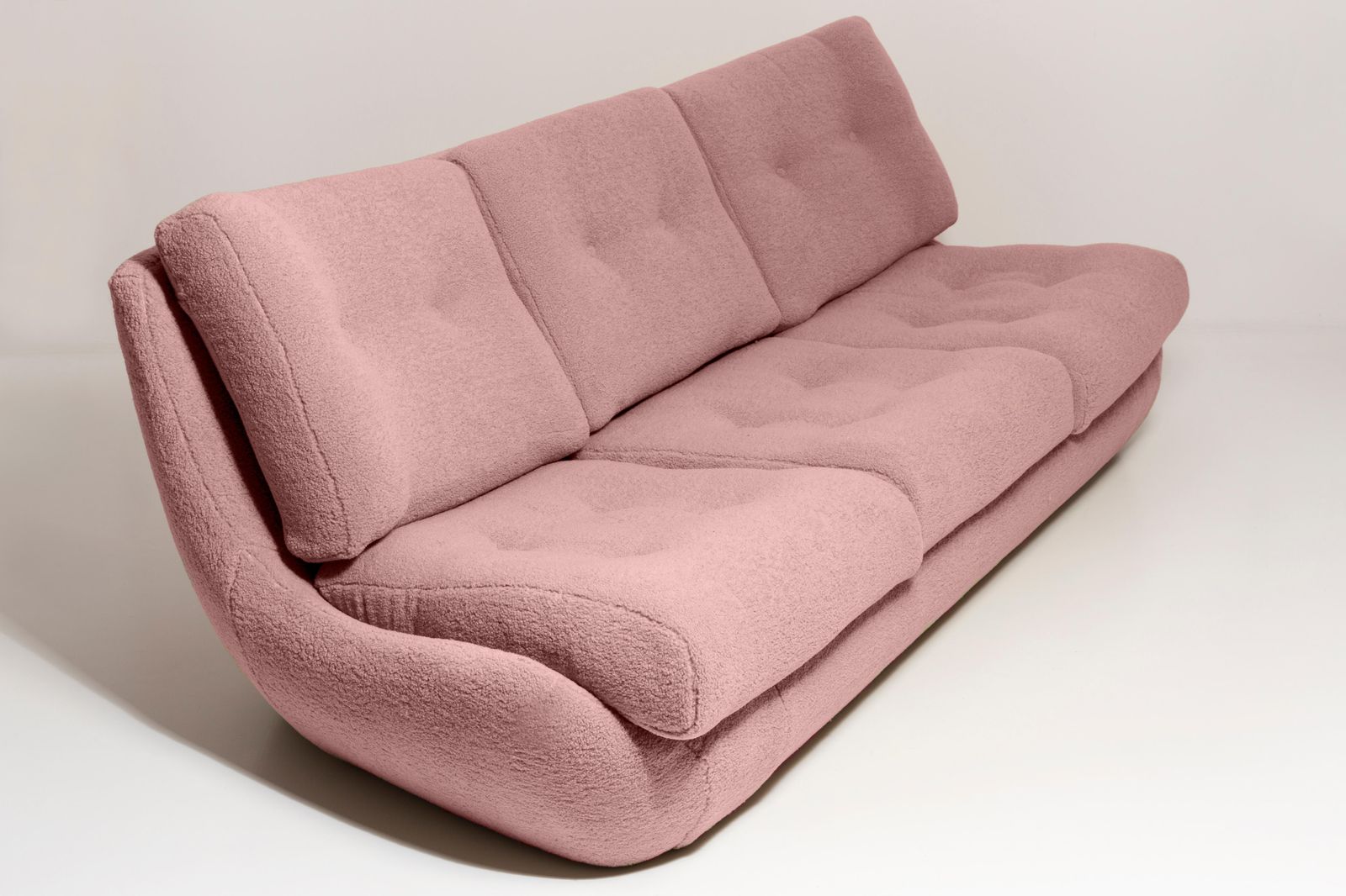 Furniture Pink Blush Boucle Atlantis Sofa And Armchairs, Europe, 1960s photo