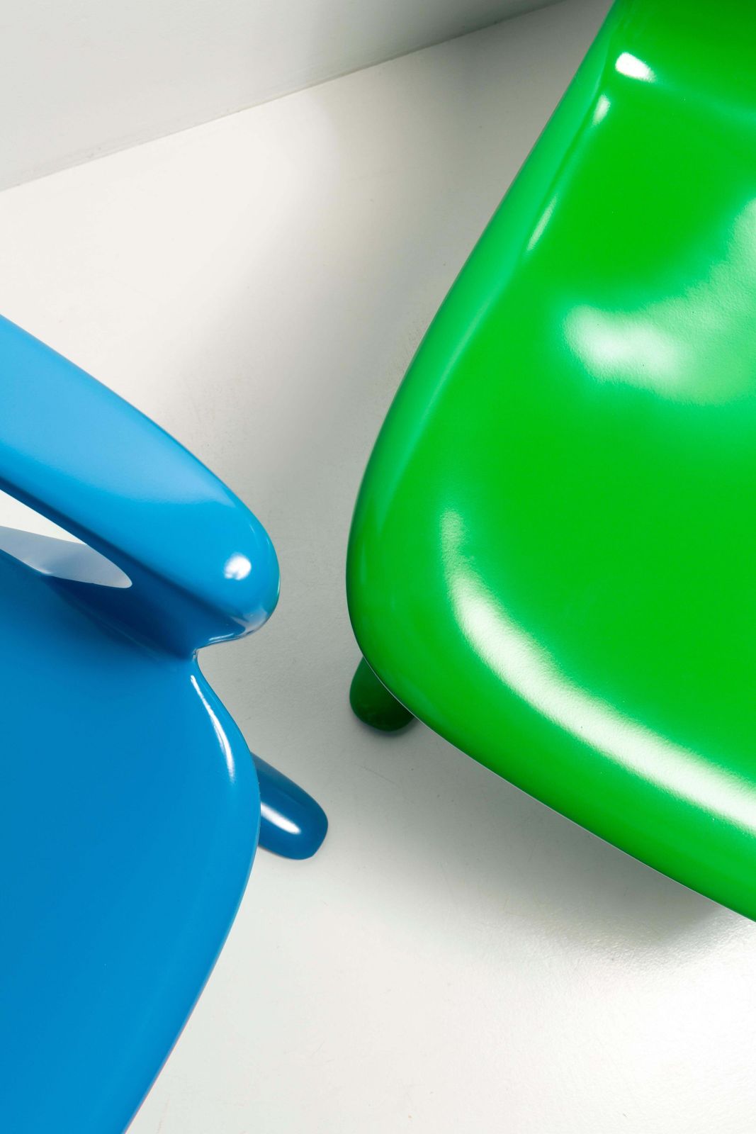 photo vinterior Set Of Four Blue Kangaroo Chairs Designed By Ernst Moeckl, Germany, 1960s