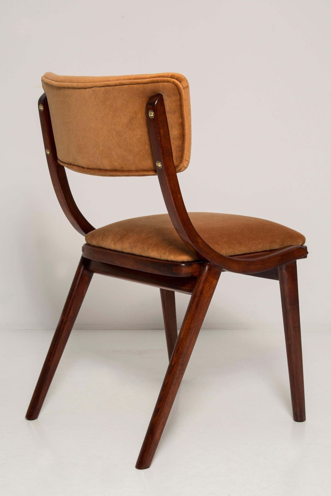 Acht Mid Century Modern Bumerang Stoelen, Bruin Beige Velours, Polen, Jaren 1960 photo buy