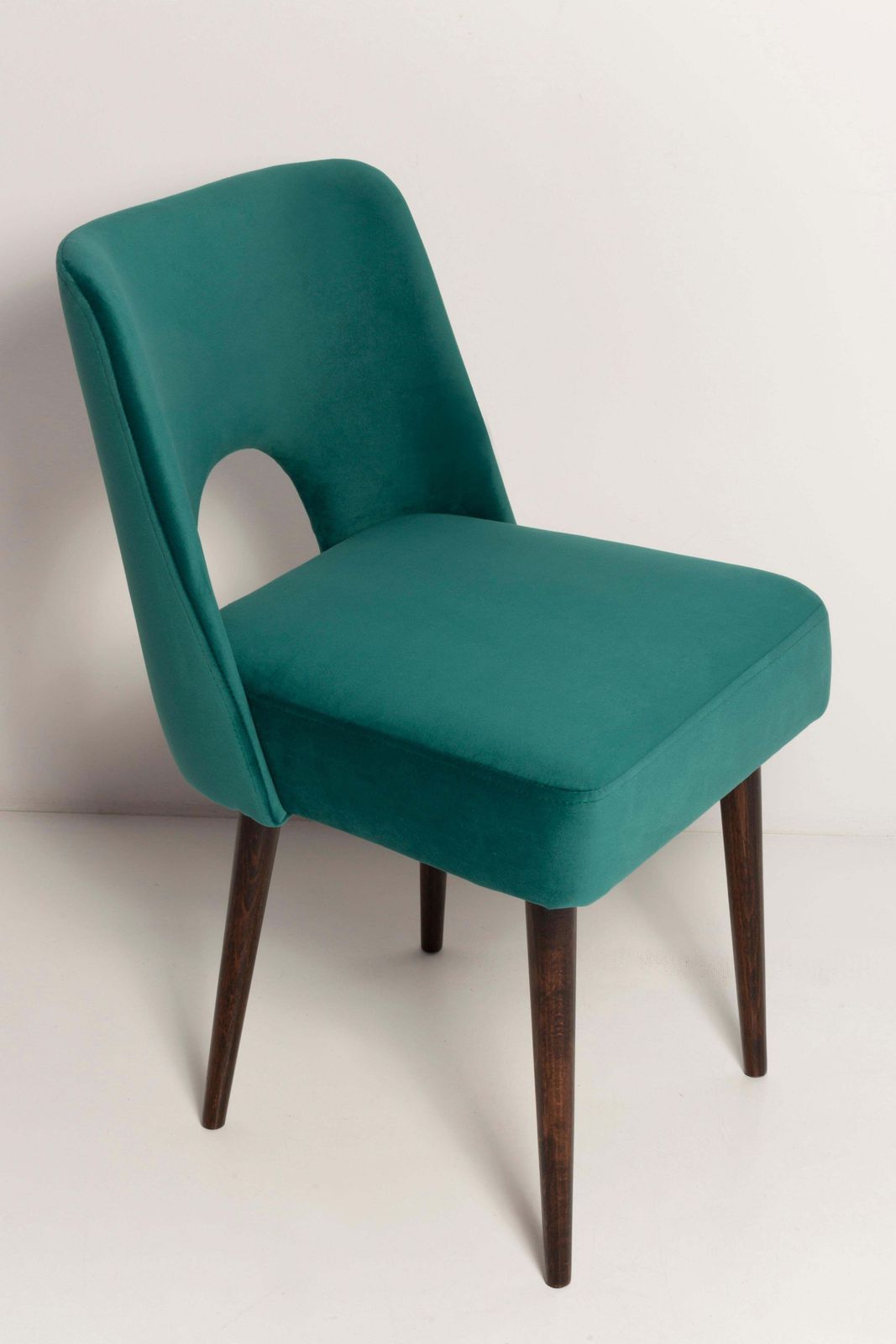 Set Of Nine Dark Green Velvet 'Shell' Chairs, Europe, 1960s photo furniture