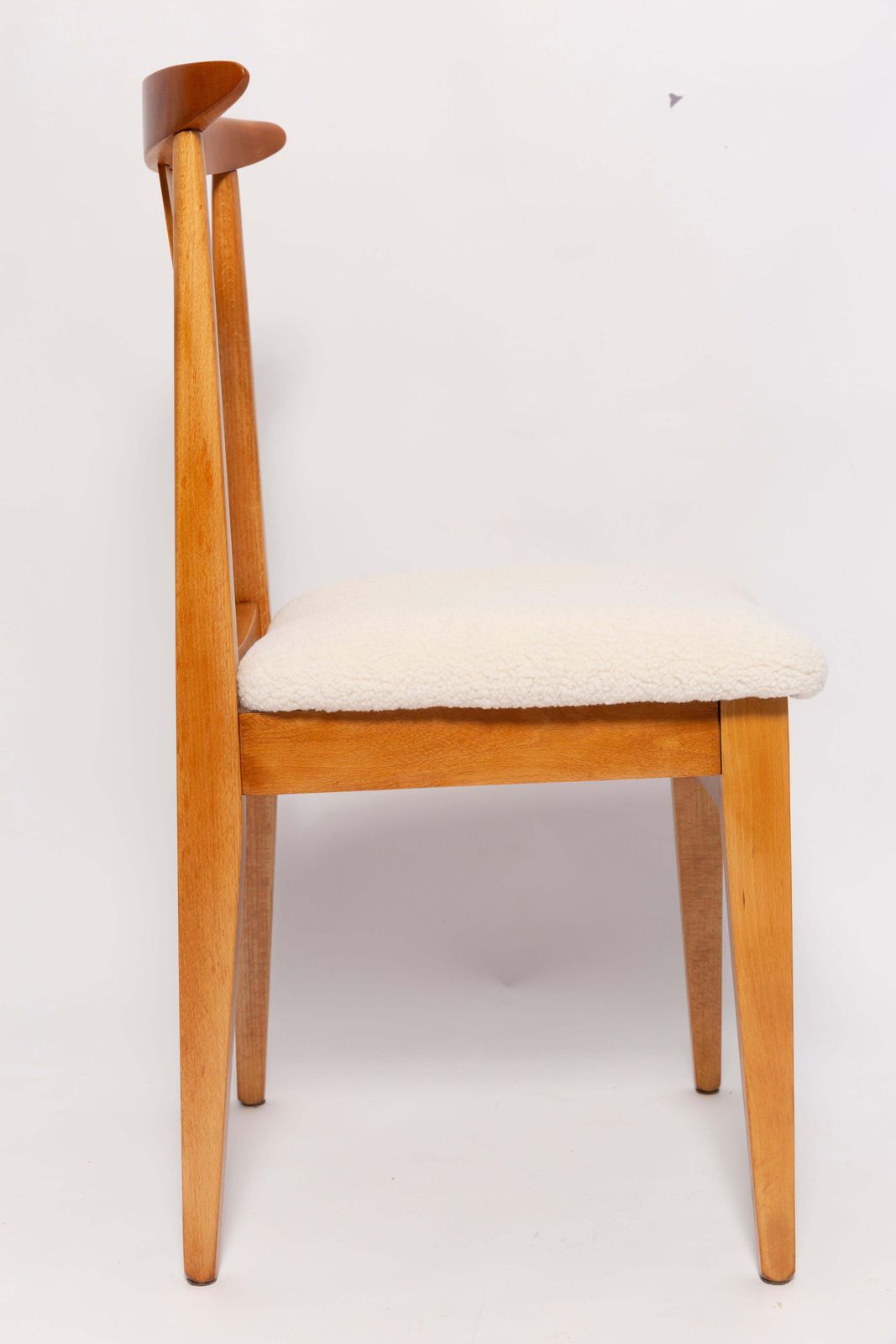 Set Of Ten Mid Century Cream Ivory Boucle Chairs, By M. Zielinski, Europe, 1960s photo 5102.0