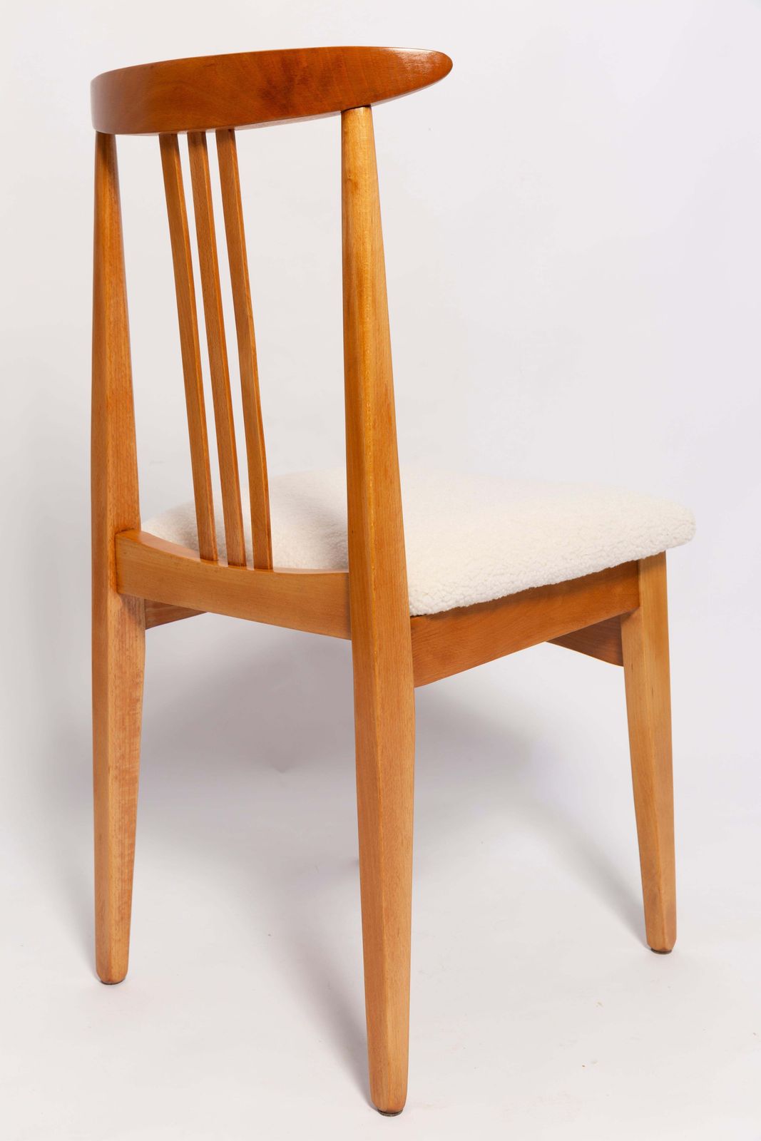 Set Of Ten Mid Century Cream Ivory Boucle Chairs, By M. Zielinski, Europe, 1960s photo vinterior