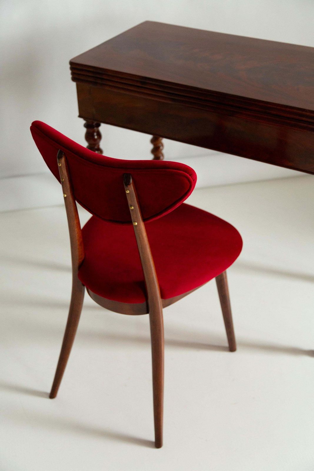 Set Of Twelve Mid Century Red Heart Chairs, Poland, 1960s photo 6115.0