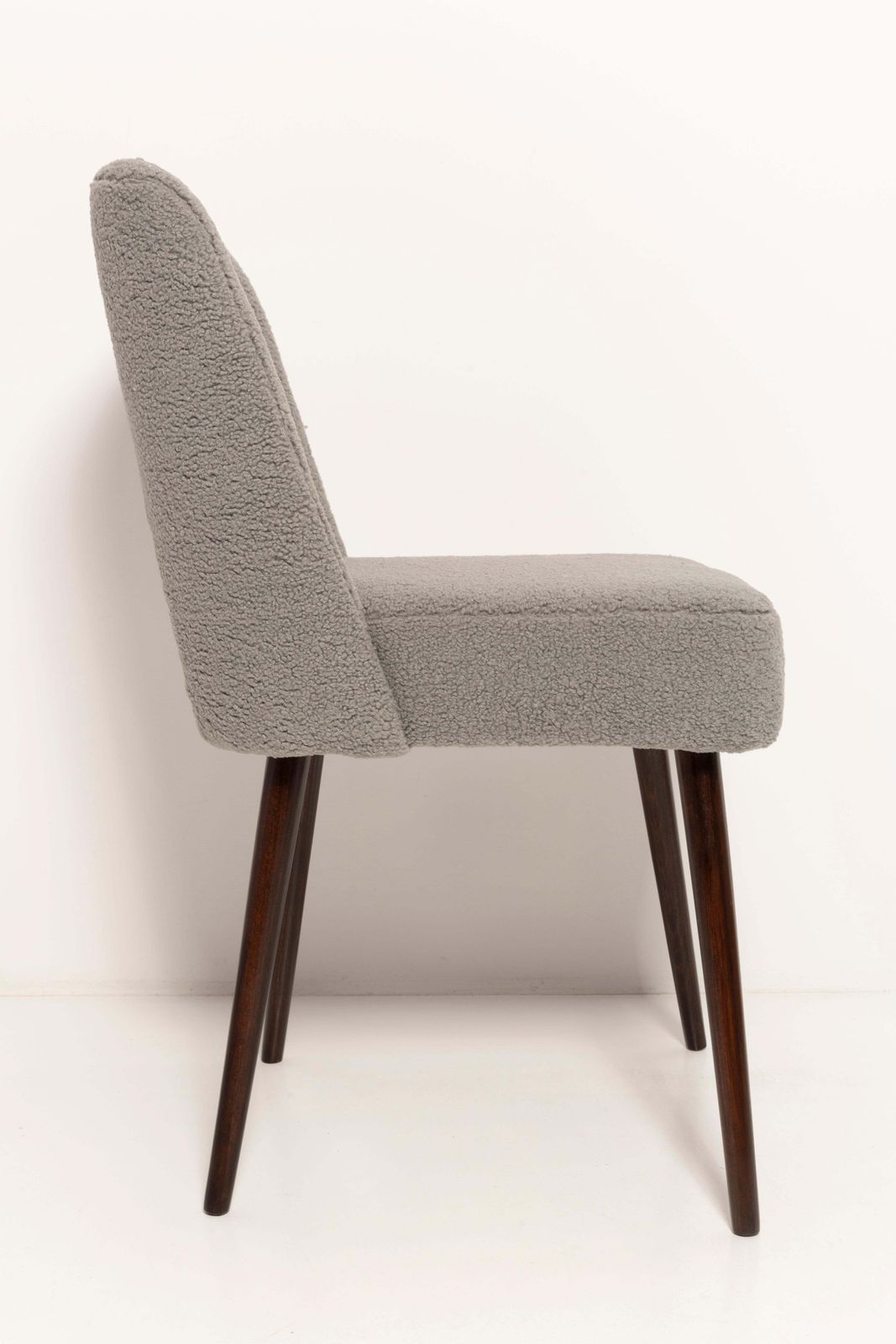 Set Of Nine Gray Boucle 'Shell' Chairs, Europe, 1960s photo vintage