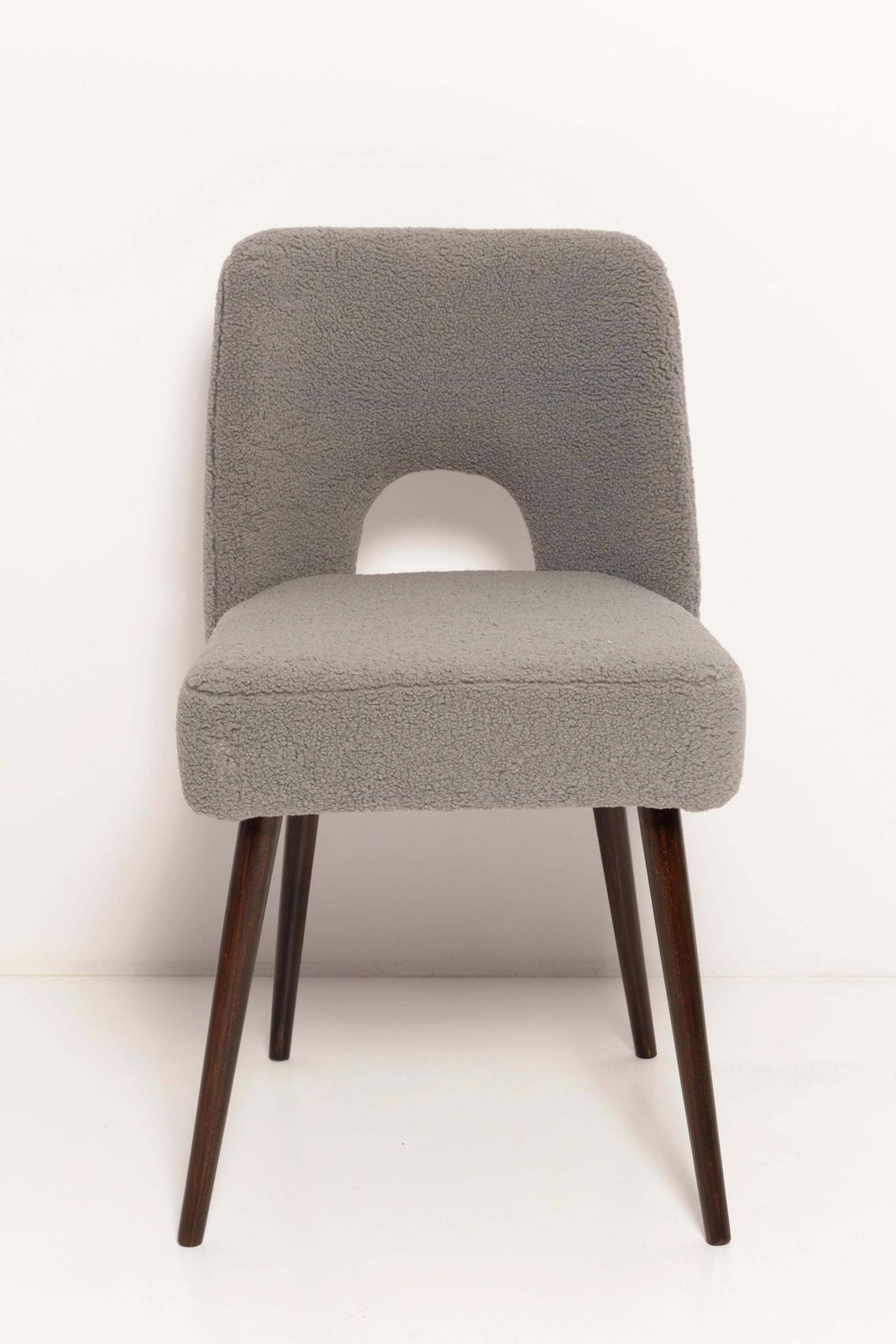 photo furniture Set Of Nine Gray Boucle 'Shell' Chairs, Europe, 1960s
