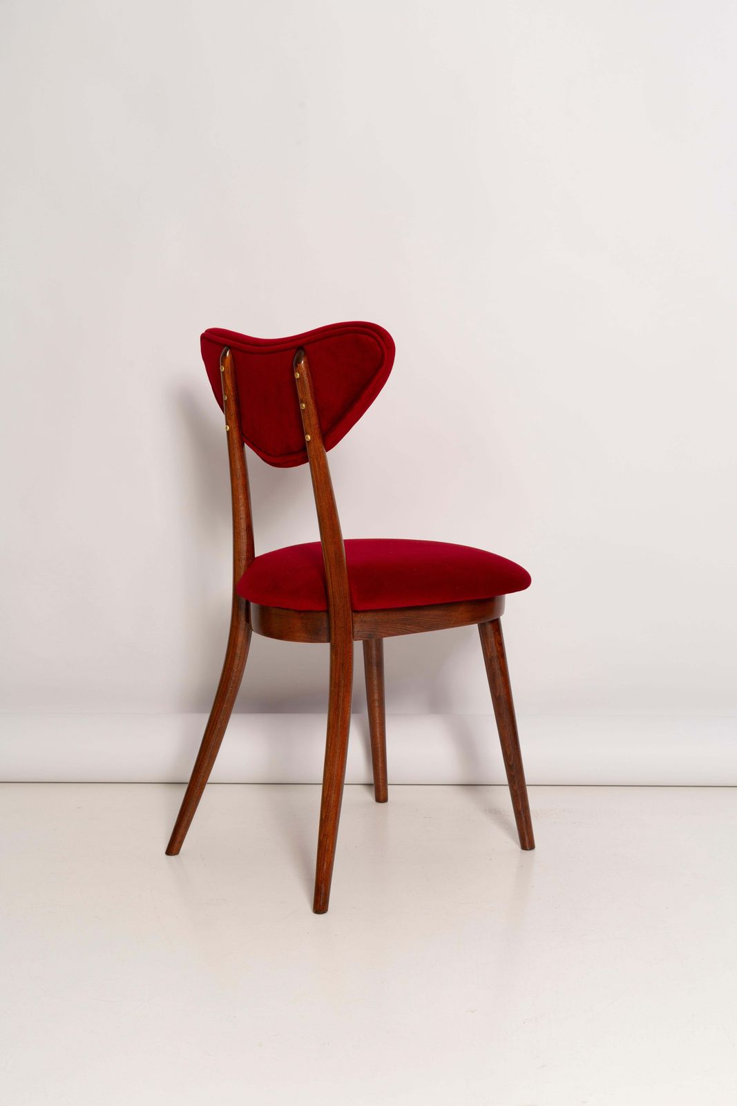 photo for sale Set Of Twelve Mid Century Red Heart Chairs, Poland, 1960s