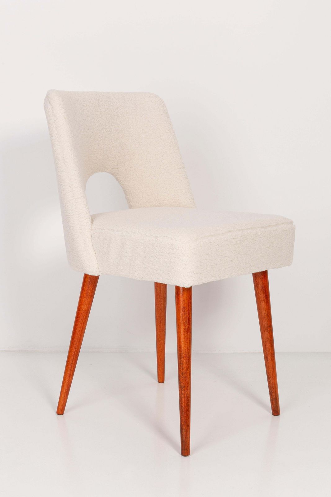 Set Of Twelve Light Crème Boucle 'Shell' Chairs, 1960s photo 5945.0